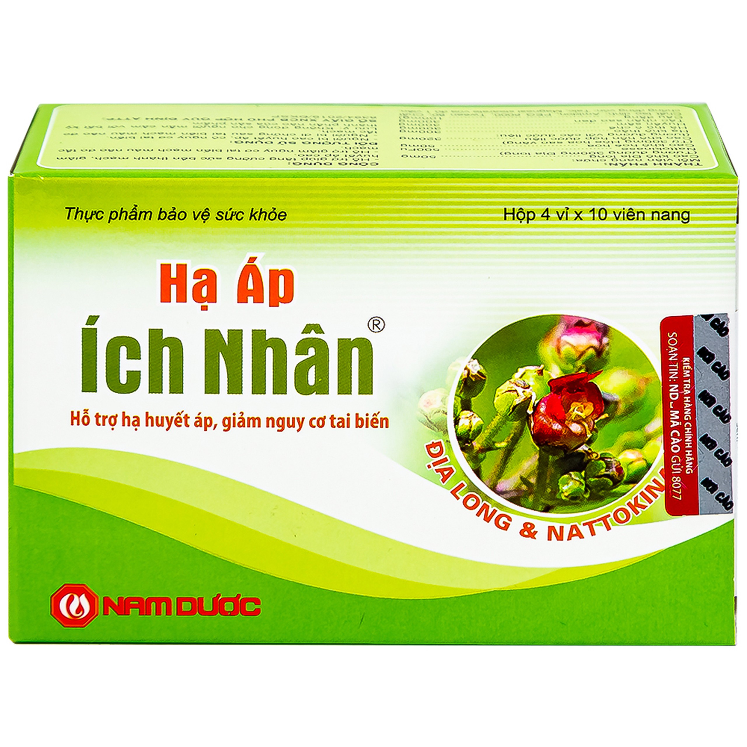 Viên uống Hạ Áp Ích Nhân Nam Dược hỗ trợ hạ huyết áp, giảm nguy cơ tai biến (4 vỉ x 10 viên)