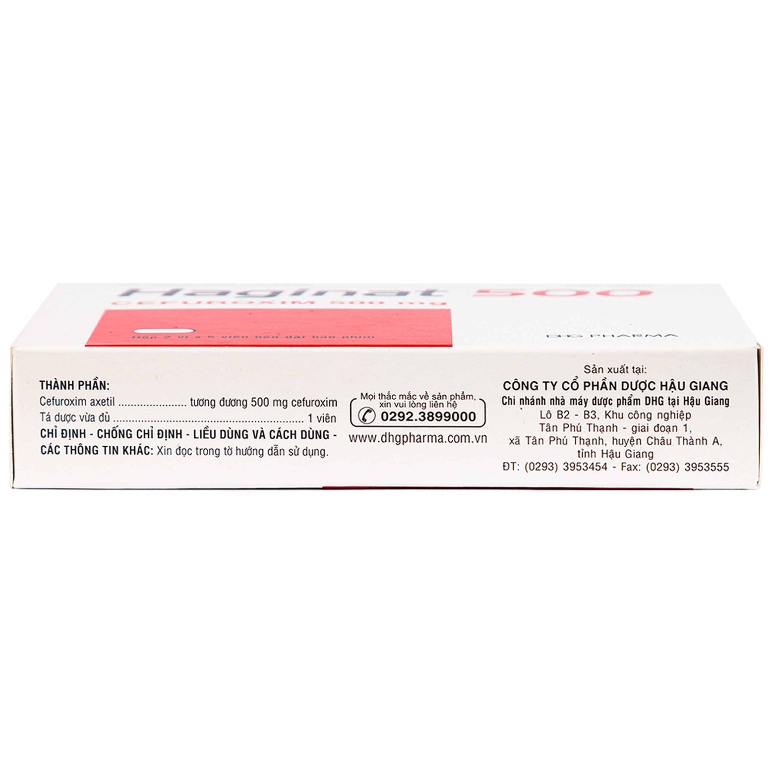 Thuốc Haginat 500 DHG điều trị nhiễm khuẩn (2 vỉ x 5 viên)