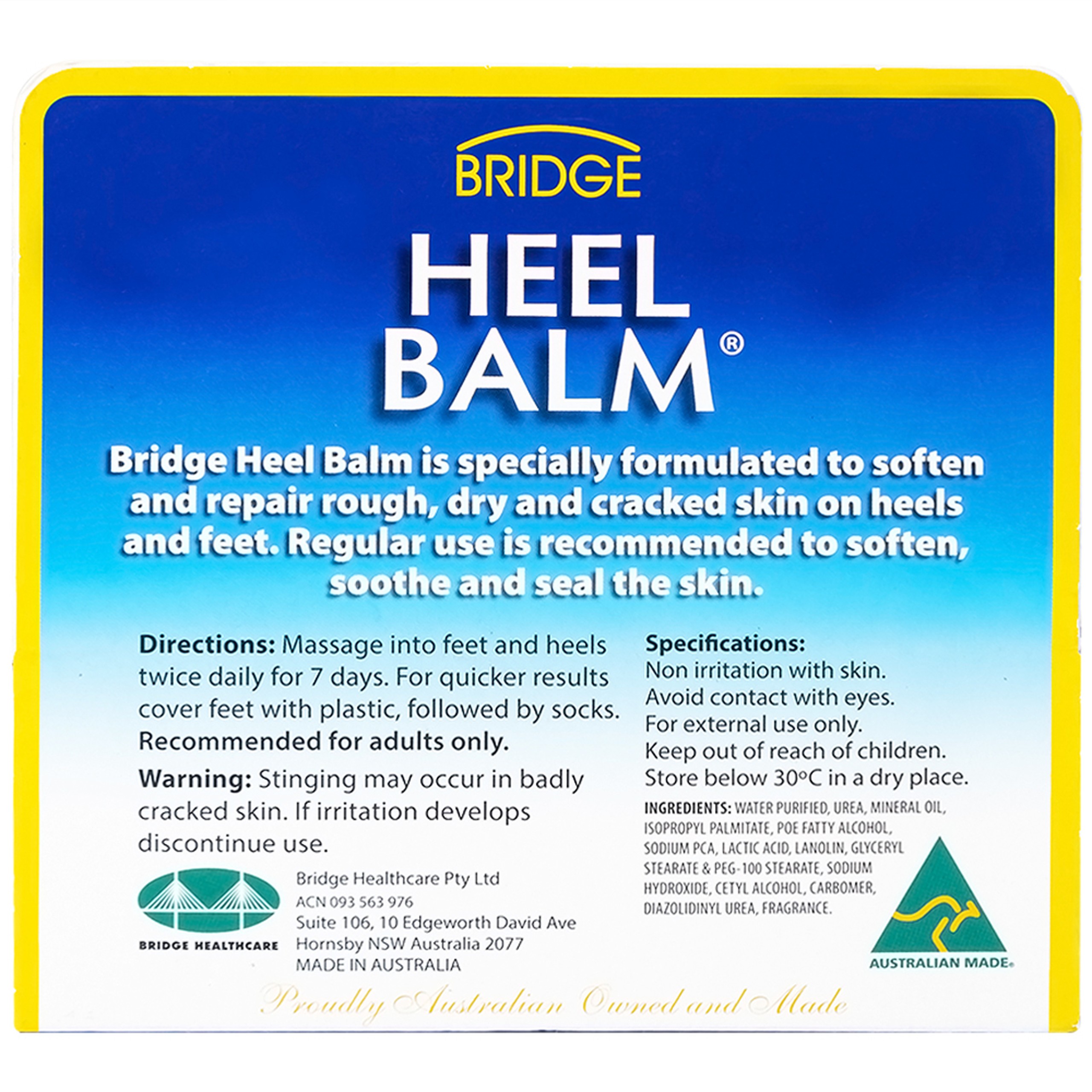 Kem dưỡng gót chân Heel Balm Bridge giảm nứt, dưỡng ẩm da (75g)