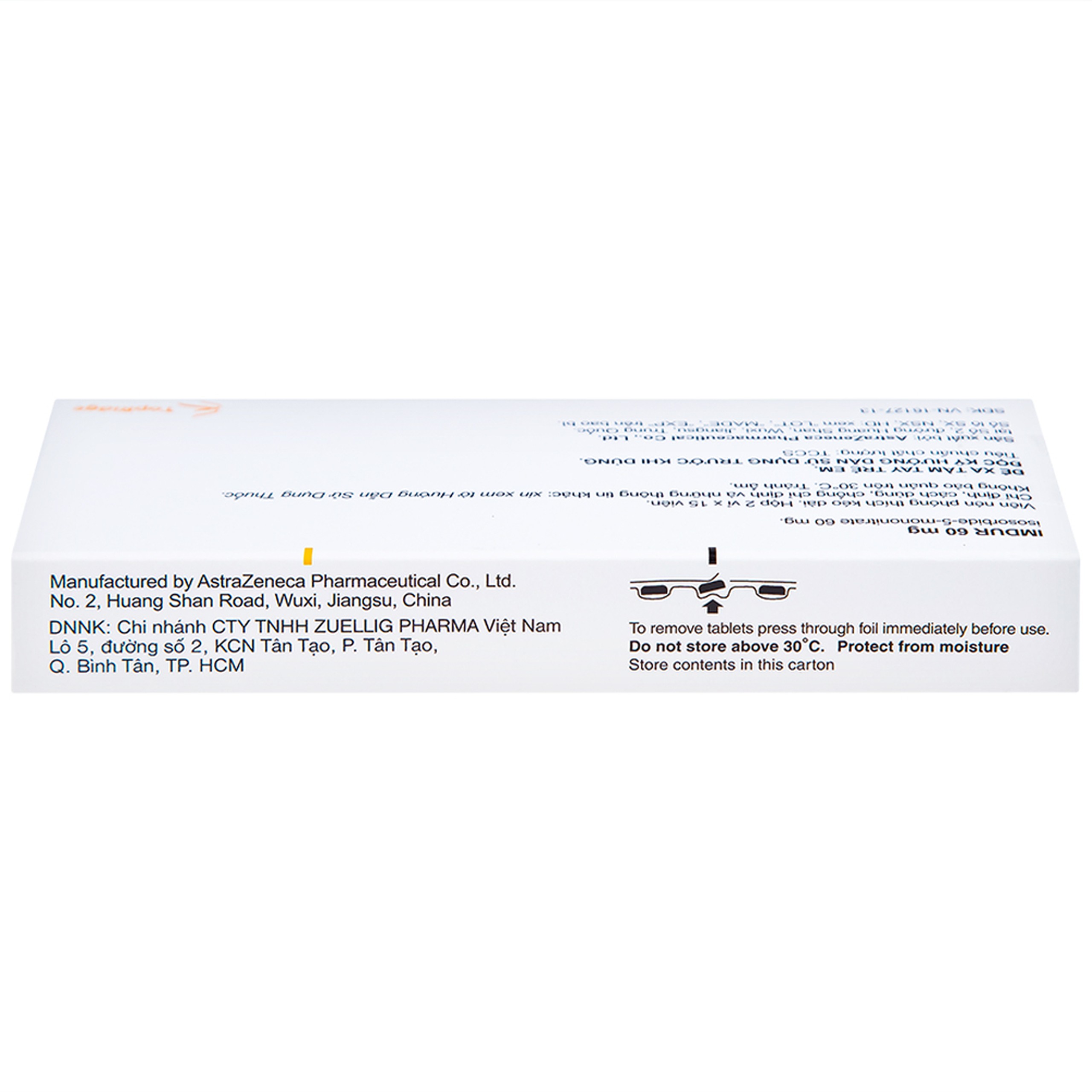 Thuốc Imdur 60mg AstraZeneca điều trị dự phòng đau thắt ngực (2 vỉ x 15 viên)