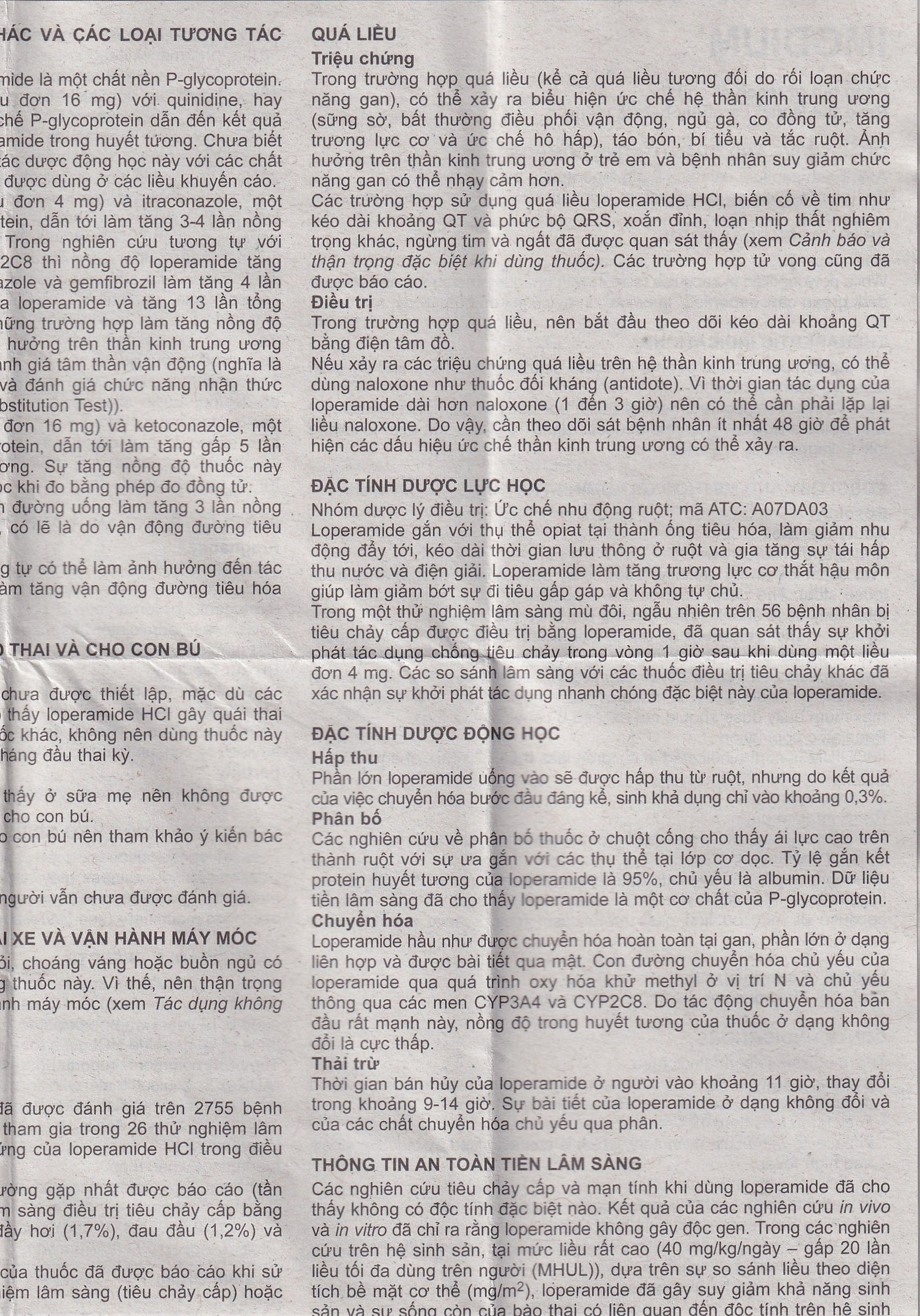 Thuốc Imodium 2mg Janssen điều trị tiêu chảy cấp (25 vỉ x 4 viên)