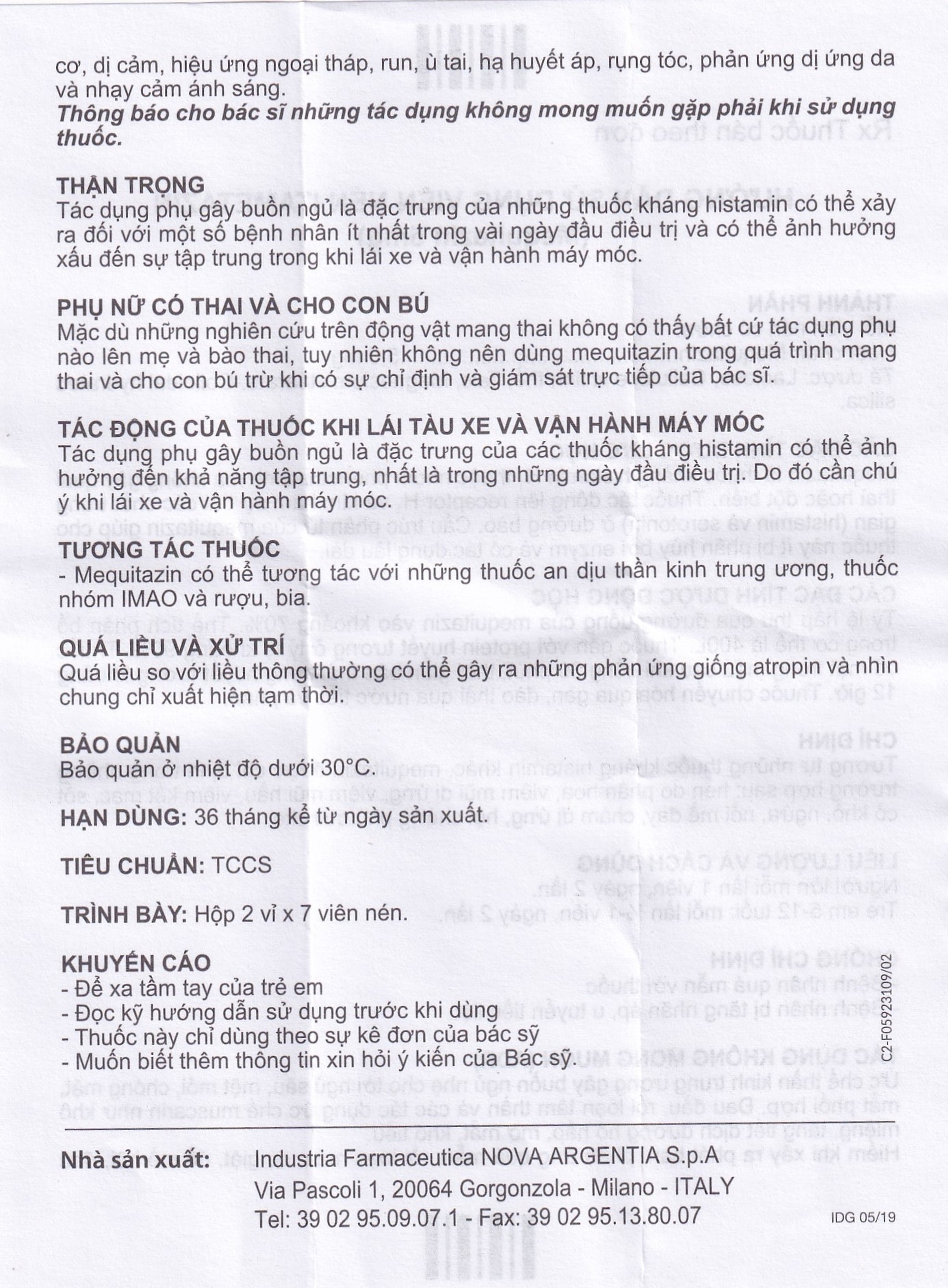 Viên nén Itametazin 5mg Nova Argentia điều trị hen do phấn hoa, viêm mũi dị ứng, viêm kết mạc (2 vỉ x 7 viên)