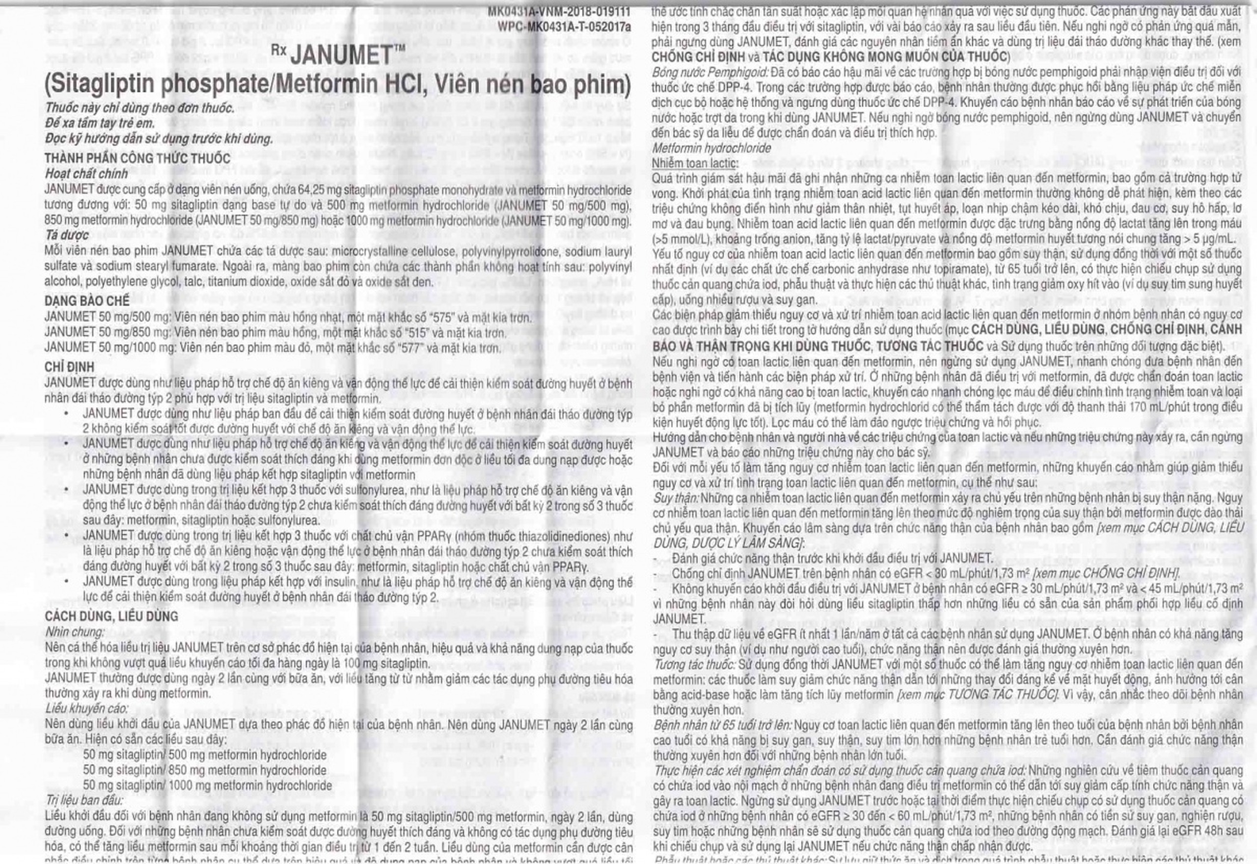 Viên nén Janumet 50mg/850mg MSD điều trị đái tháo đường típ 2 (4 vỉ x 7 viên)