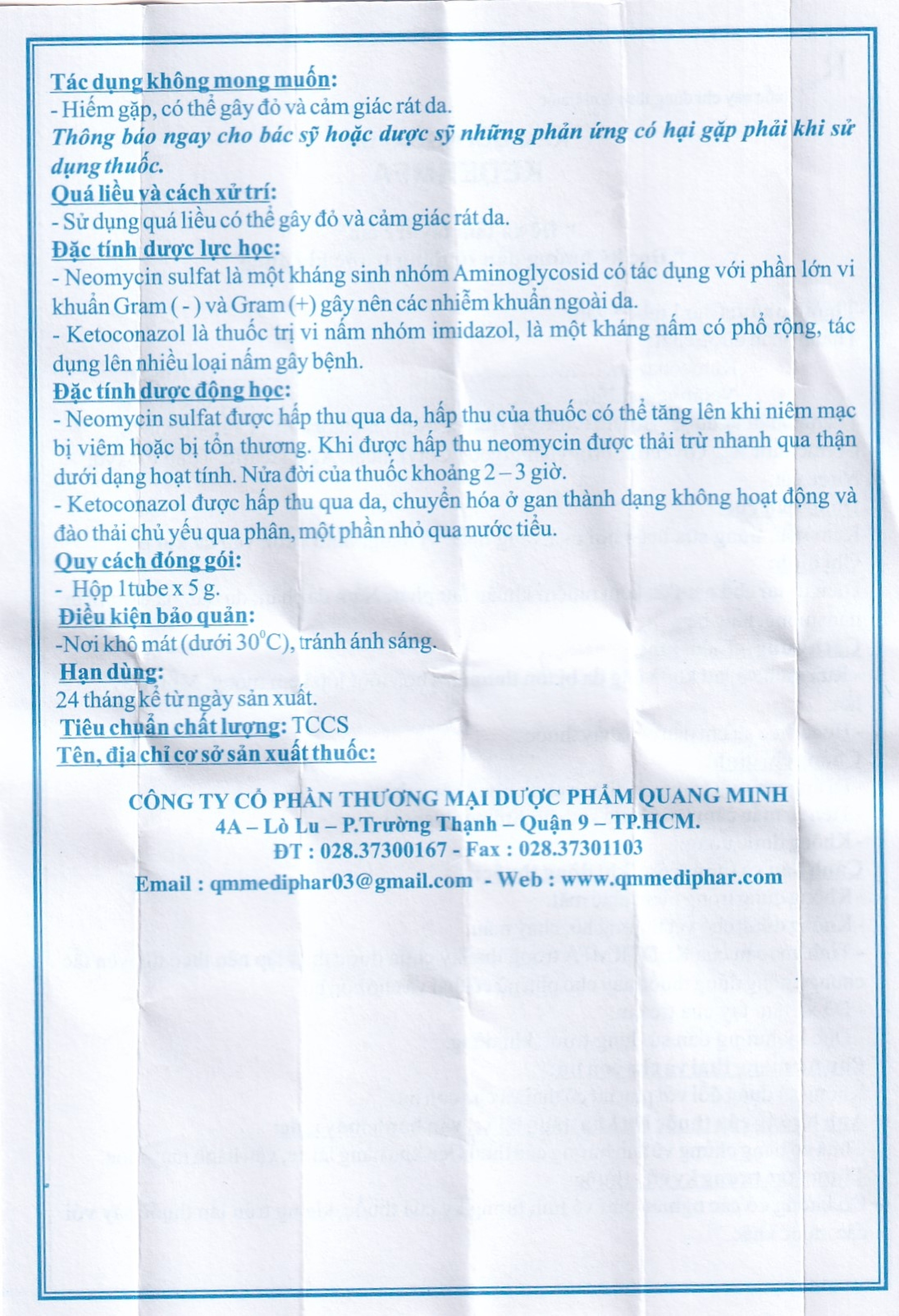 Kem bôi da Kedermfa QM. Mediphar điều trị nấm da chân, da đùi, da toàn thân, nấm móng, lang ben (5g)