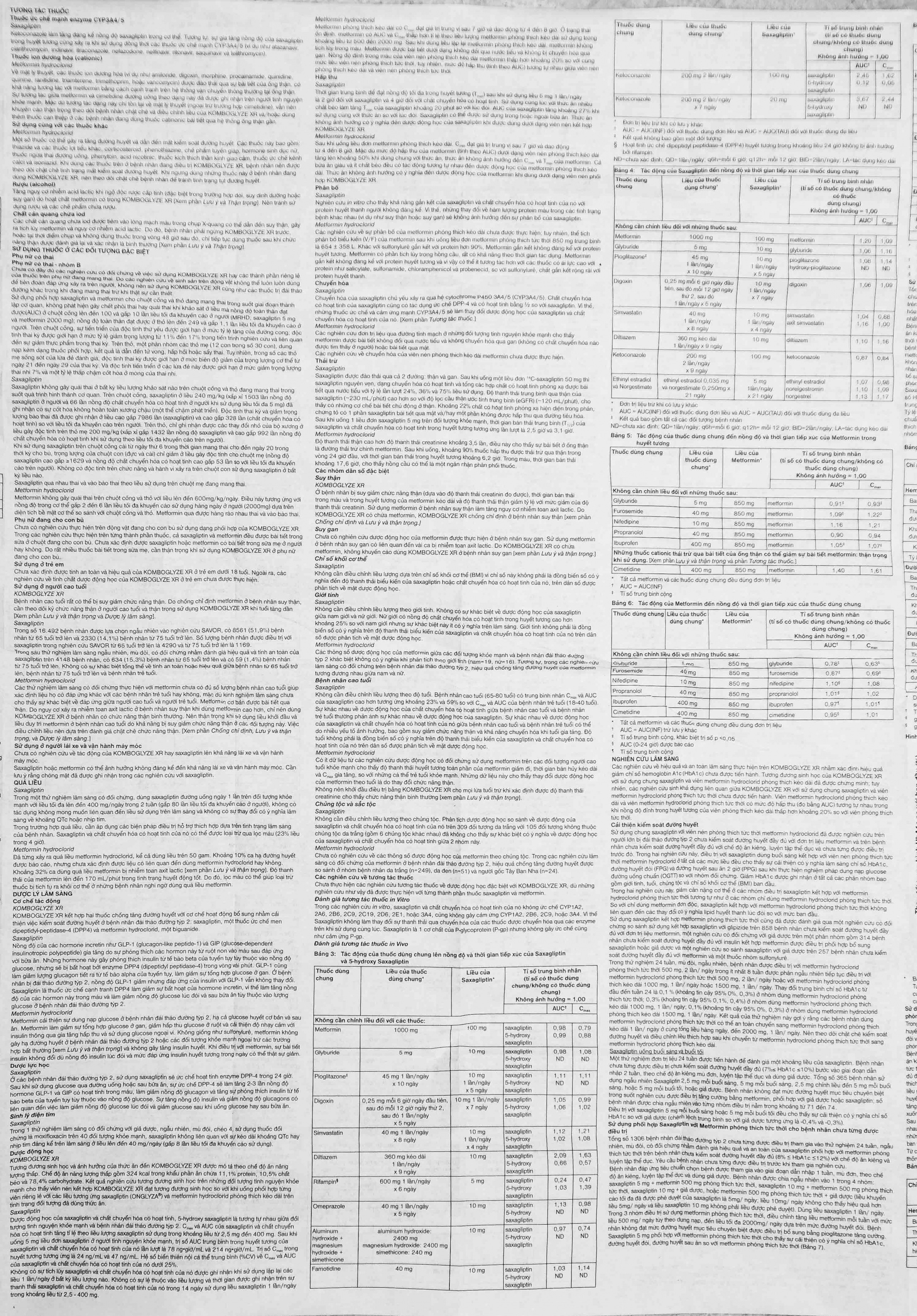 Viên nén Komboglyze XR 5mg/500mg AstraZeneca hỗ trợ kiểm soát đường huyết (4 vỉ x 7 viên)