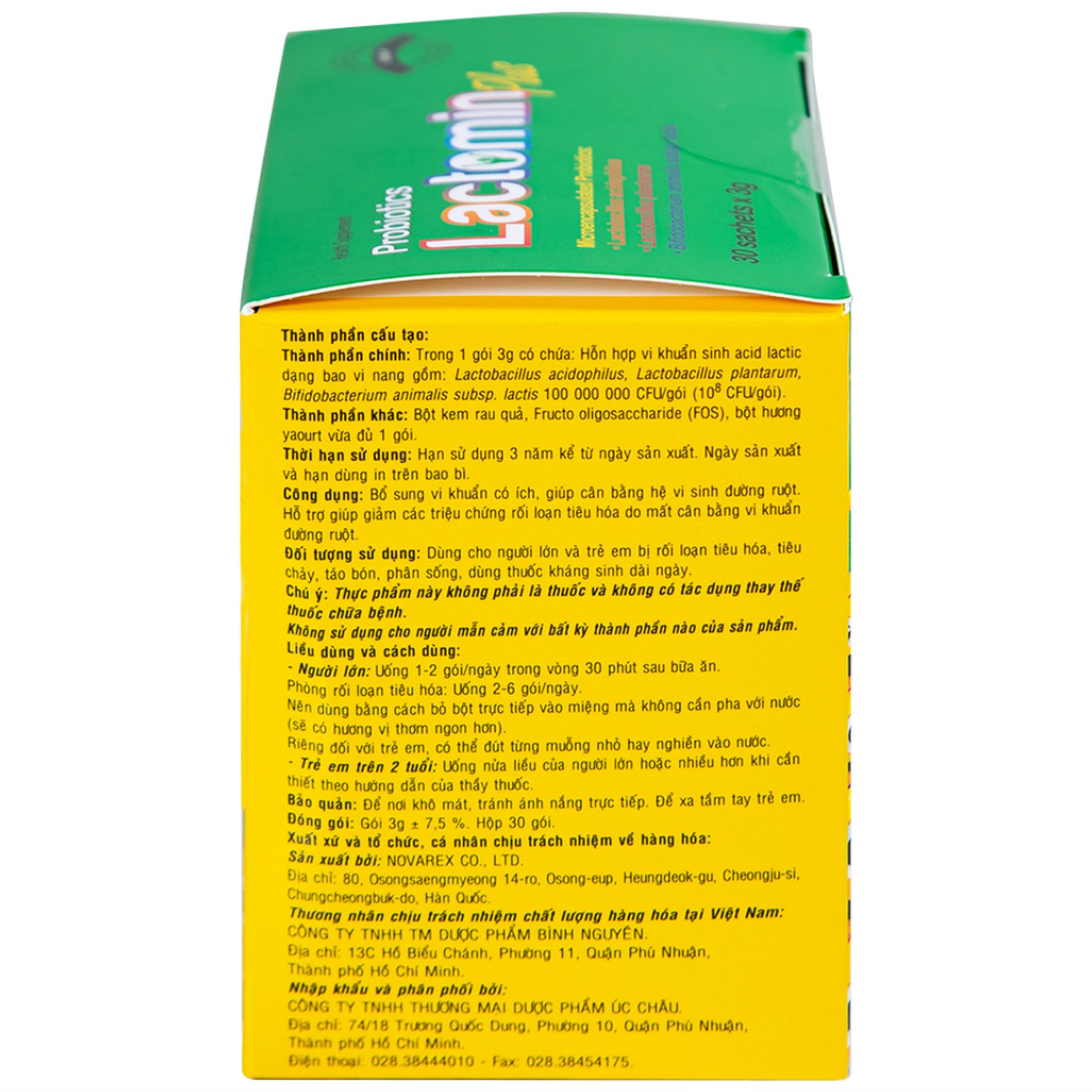 Cốm bổ sung lợi khuẩn Lactomin Plus Novarex (30 gói)