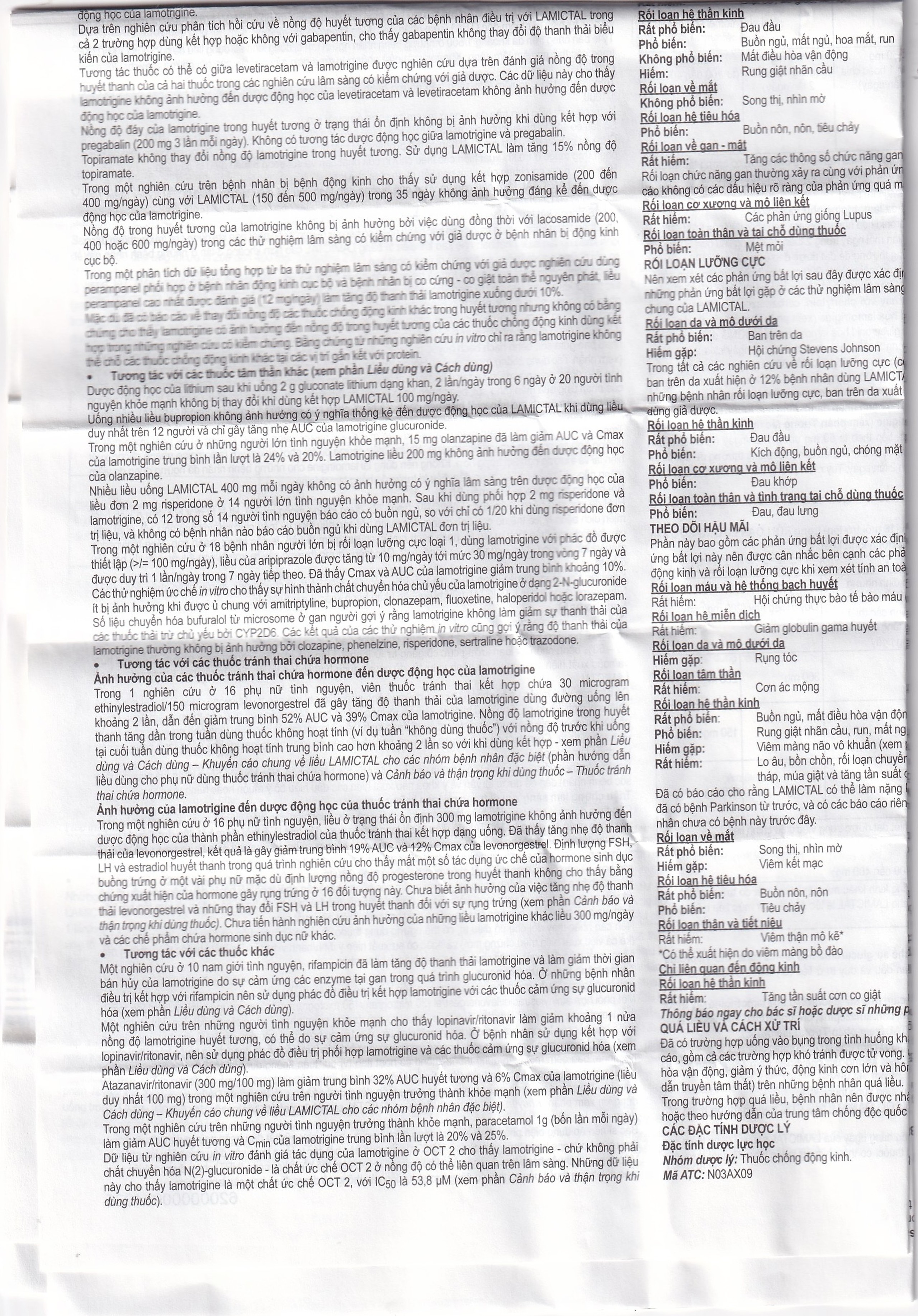 Viên nén Lamictal 50mg GSK điều trị động kinh và phòng ngừa bệnh rối loạn lưỡng cực (3 vỉ x 10 viên)