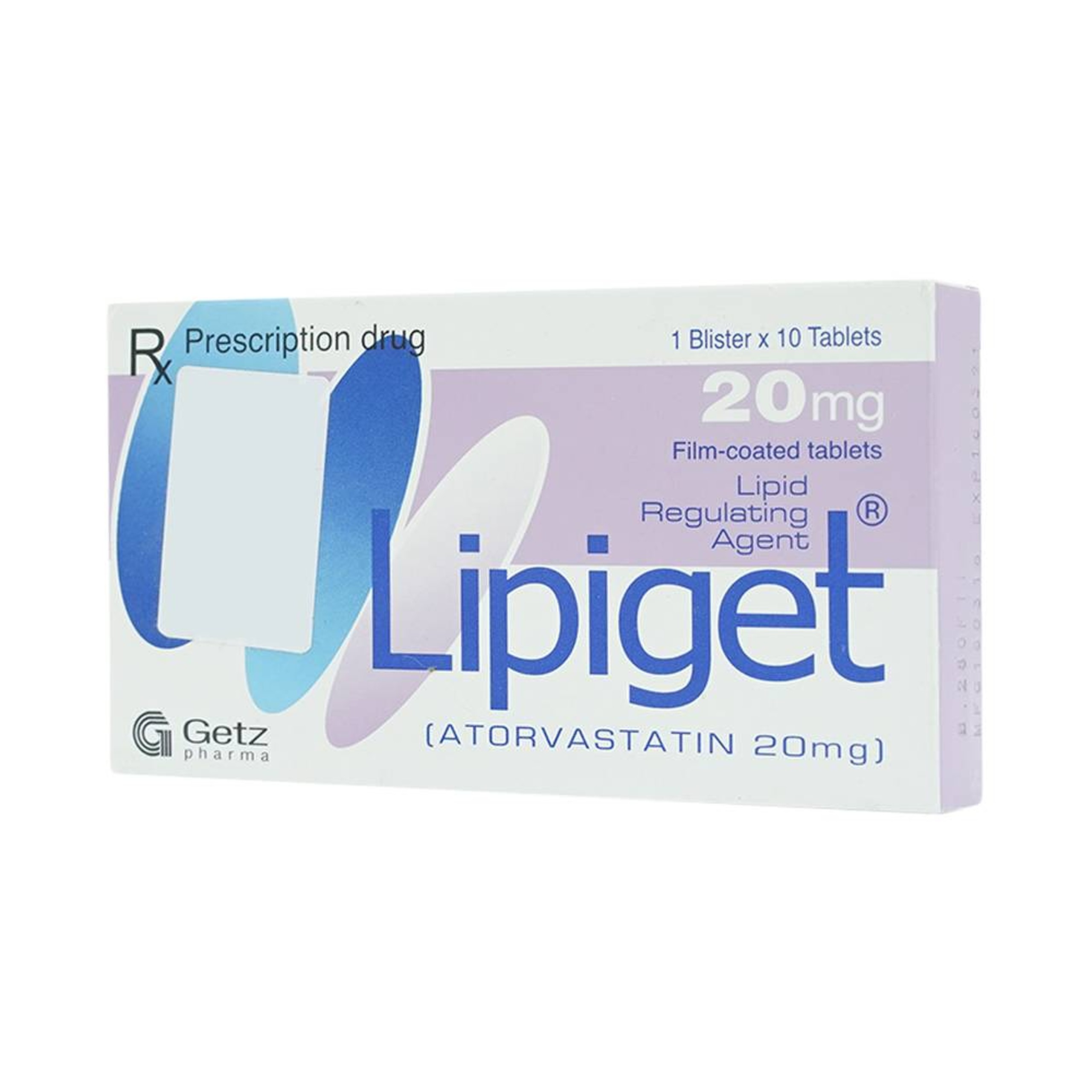 Thuốc Lipiget 20mg Getz hỗ trợ chế độ ăn kiêng trong giảm cholesterol toàn phần (1 vỉ x 10 viên)
