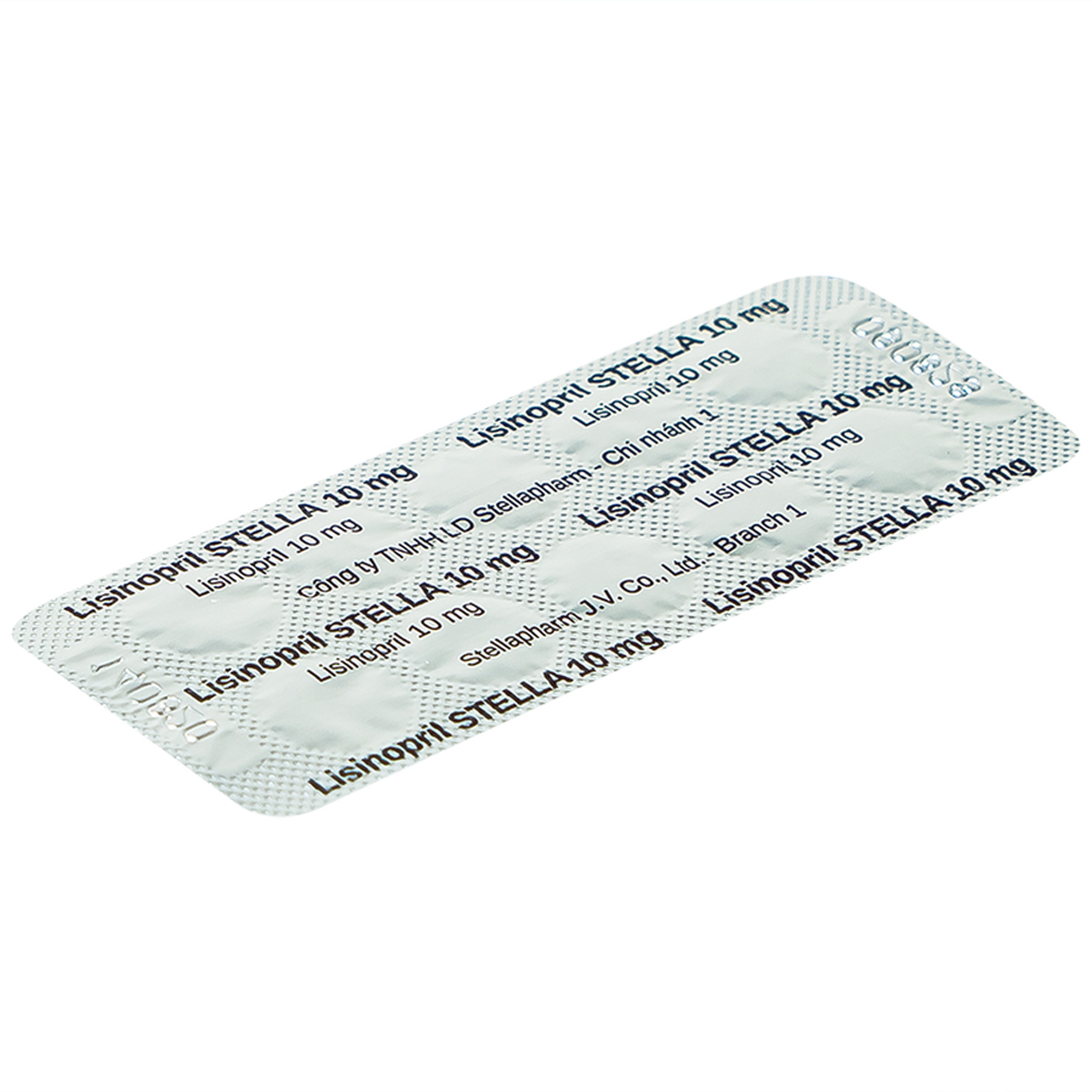 Viên nén Lisinopril Stella 10mg điều trị tăng huyết áp, suy tim sung huyết (10 vỉ x 10 viên)