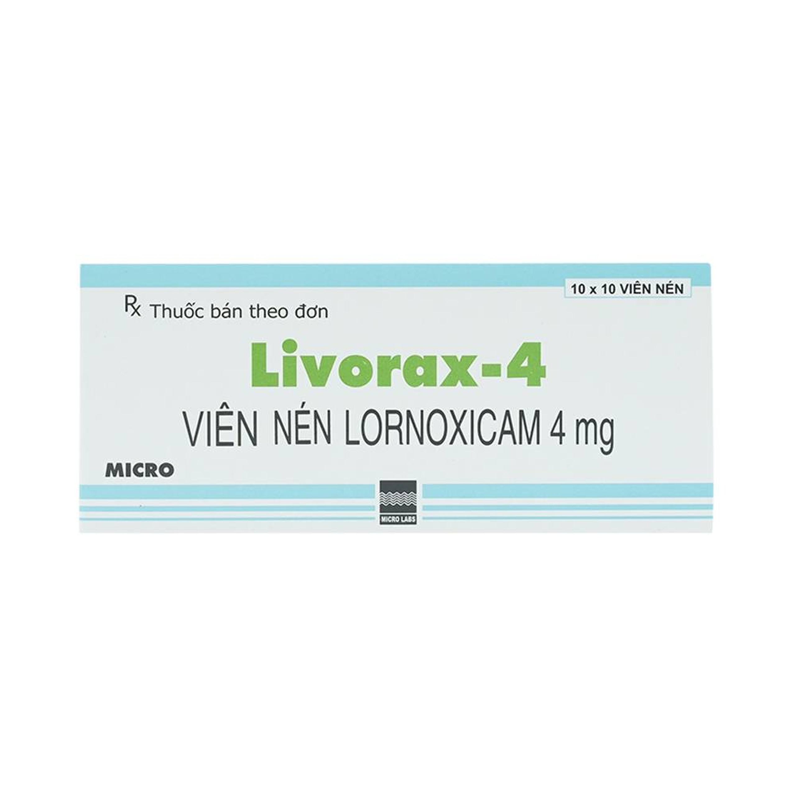 Viên nén Livorax-4 Micro giảm đau và chống viêm xương khớp (10 vỉ x 10 viên)