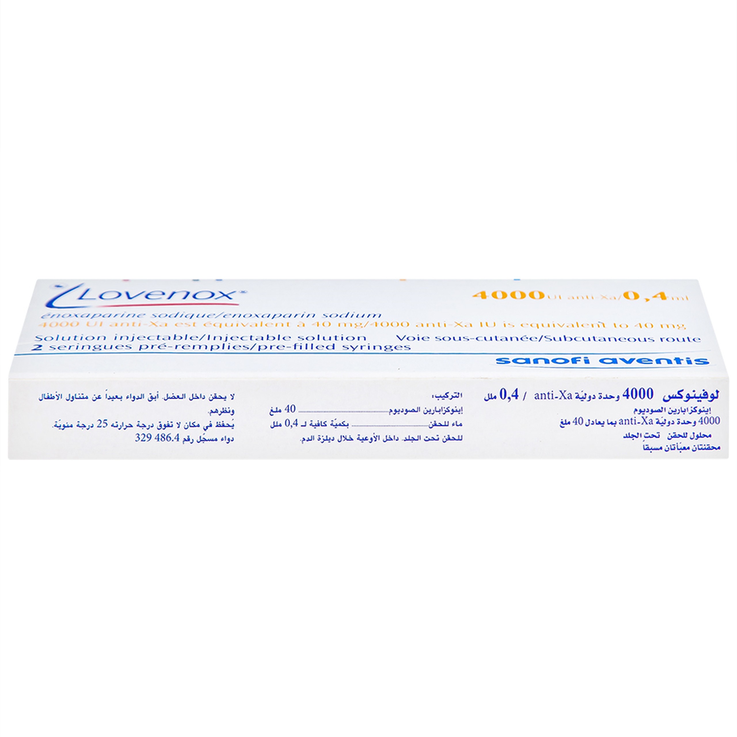 Dung dịch tiêm Lovenox 4000 anti-Xa IU/0.4 ml điều trị dự phòng bệnh thuyên tắc huyết khối tĩnh mạch (2 ống)