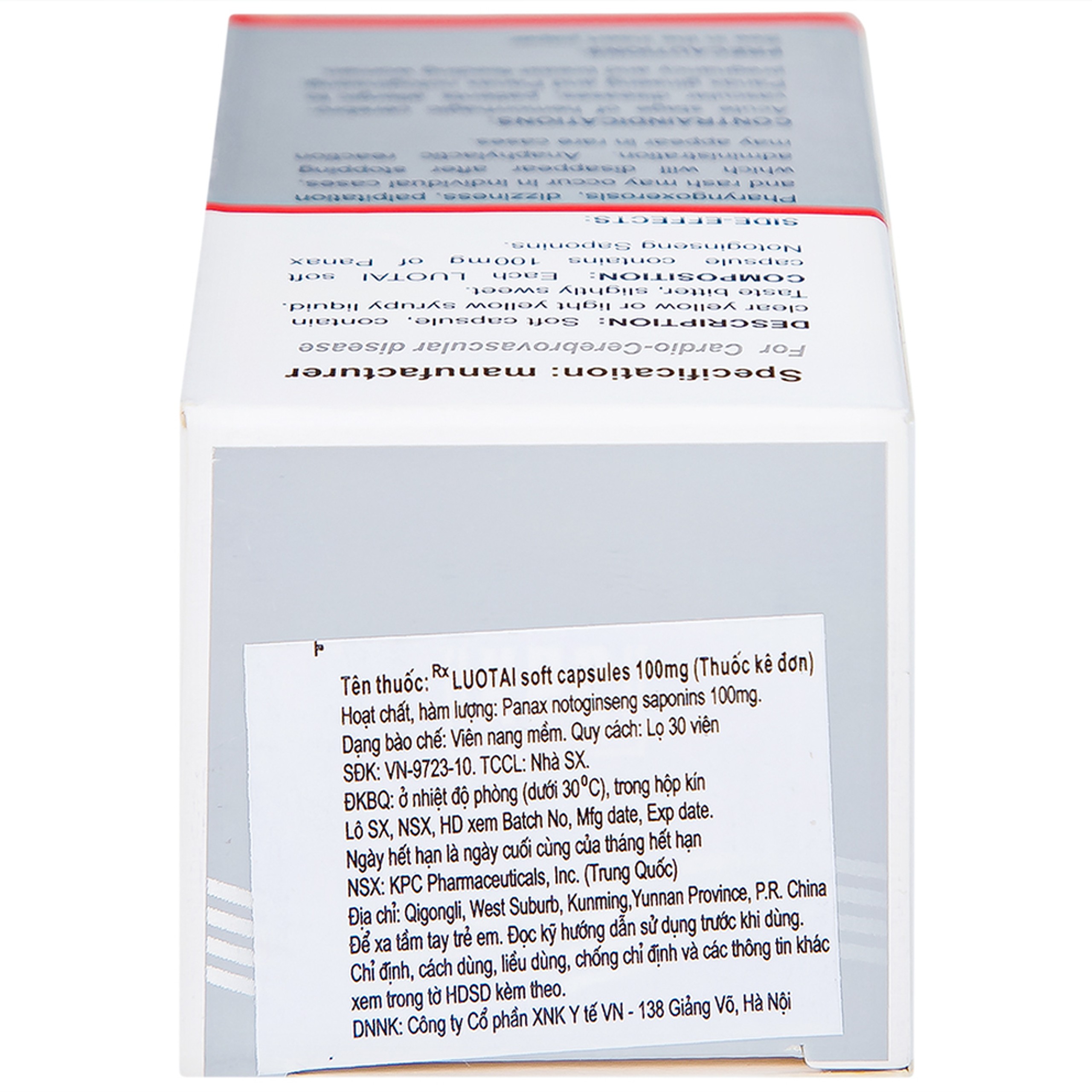 Thuốc Luotai Kunming điều trị đột quỵ, liệt nửa người (30 viên)