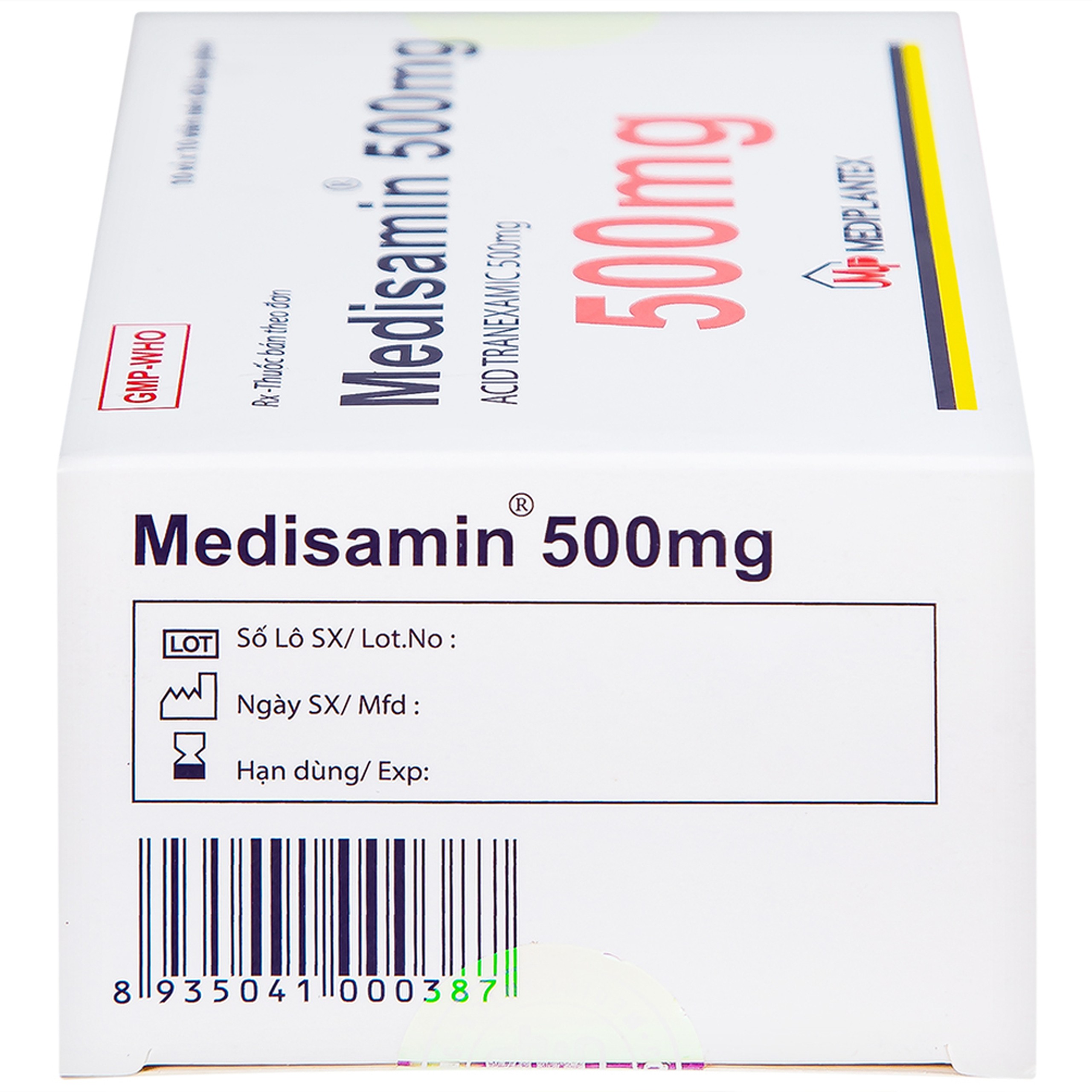 Thuốc Medisamin 500mg Mediplantex điều trị chảy máu ở bệnh ưa chảy máu, rong kinh (10 vỉ x 10 viên) 