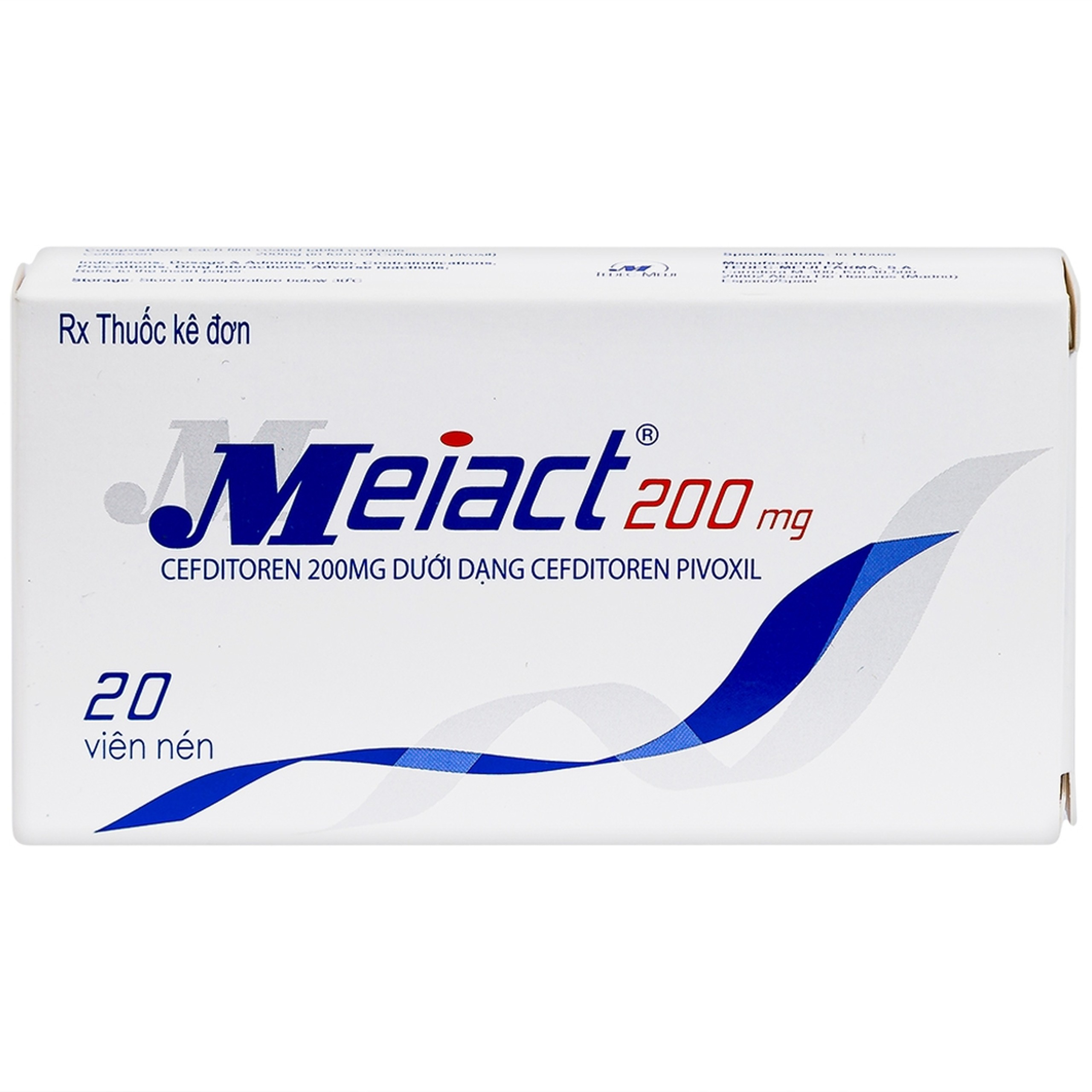 Thuốc Meiact 200mg điều trị viêm amidan, viêm họng cấp tính, viêm xoang xương hàm (2 vỉ x 10 viên)