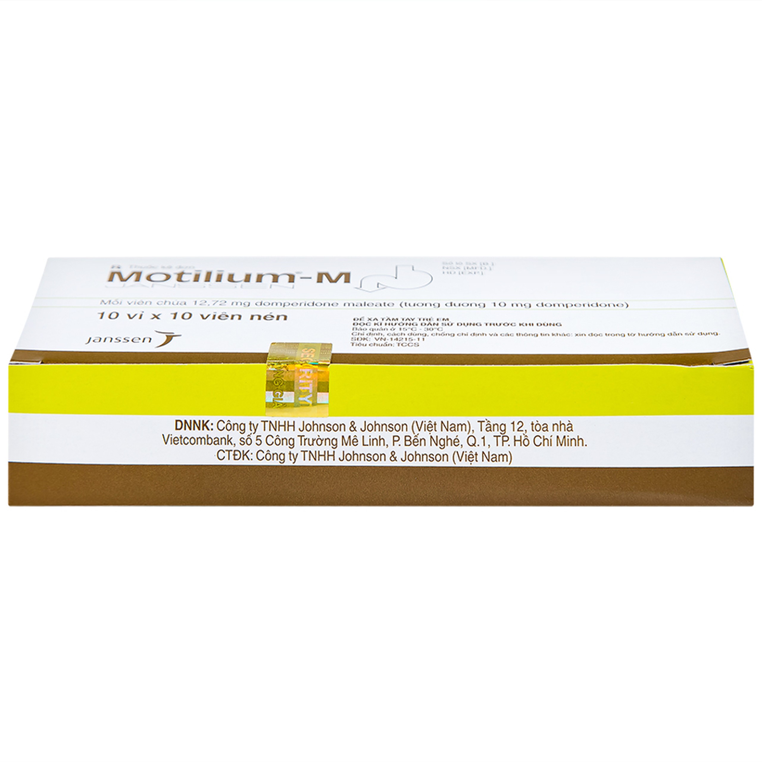 Viên nén Motilium-M Janssen điều trị triệu chứng nôn và buồn nôn (10 vỉ x 10 viên)