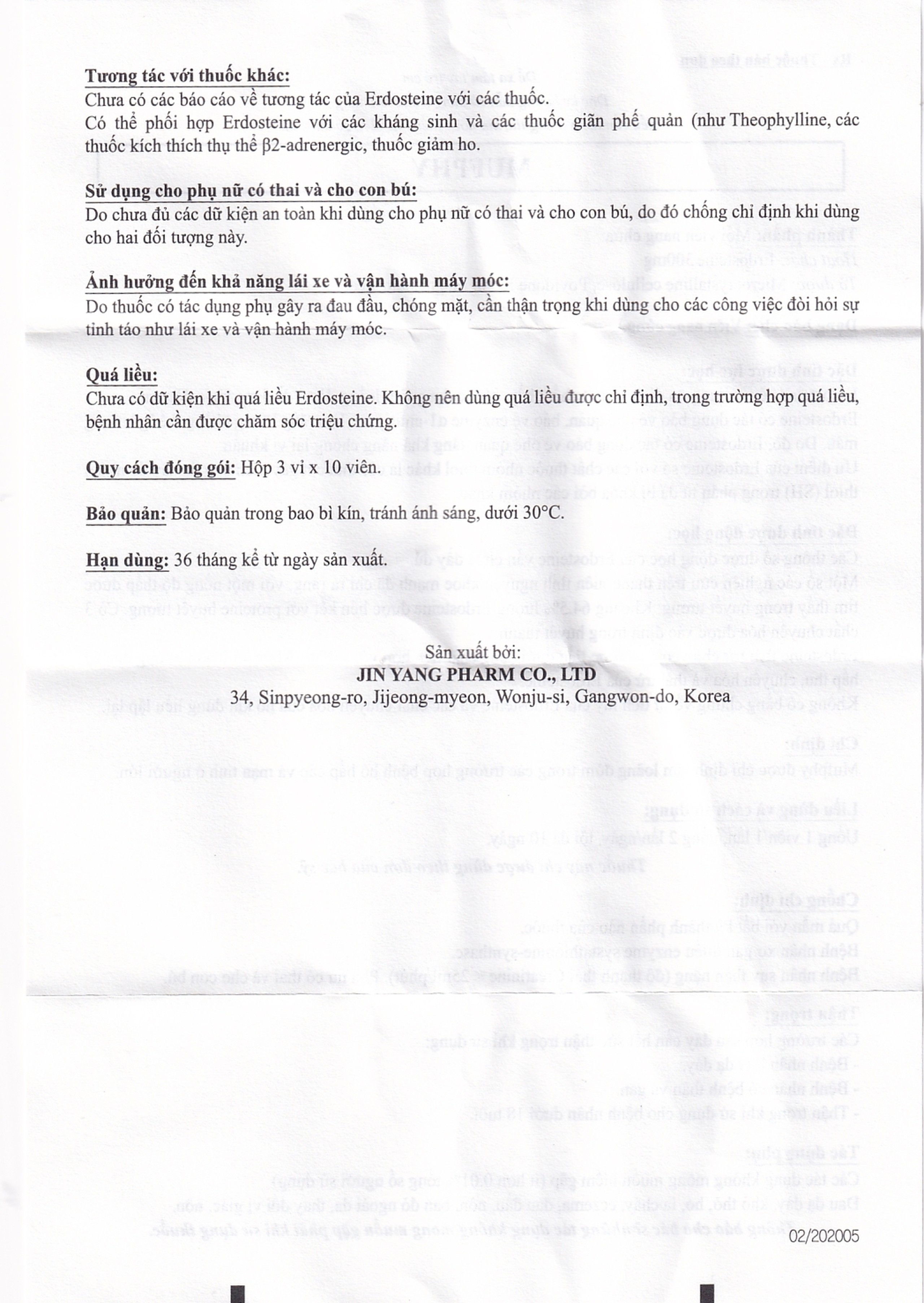 Viên nang cứng Mufphy 300mg Jin Yang Pharm điều trị bệnh hô hấp cấp và mạn tính (3 vỉ x 10 viên)