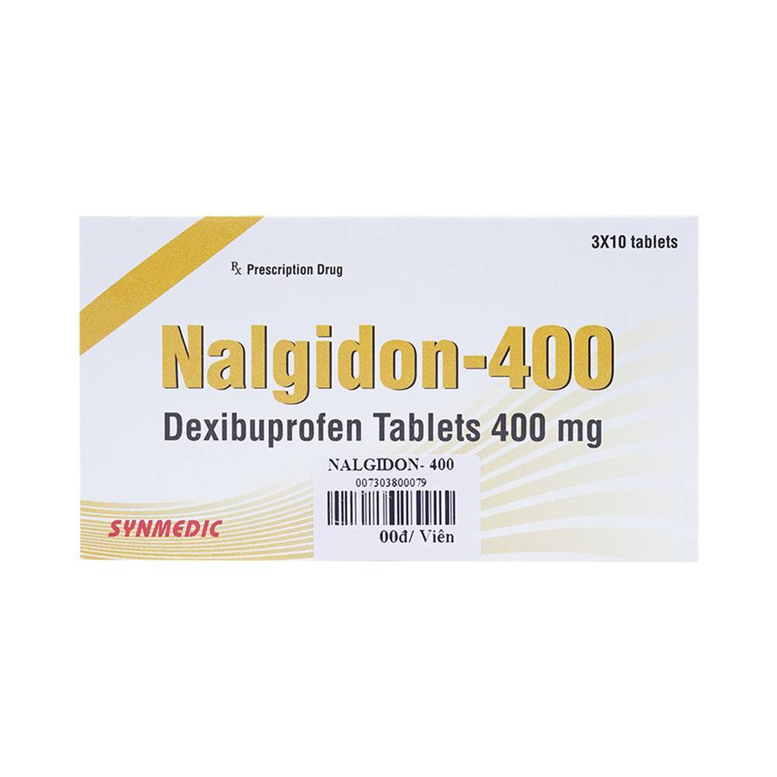 Viên nén Nalgidon-400 Synmedic điều trị thống kinh, nhức đầu, đau răng (3 vỉ x 10 viên)