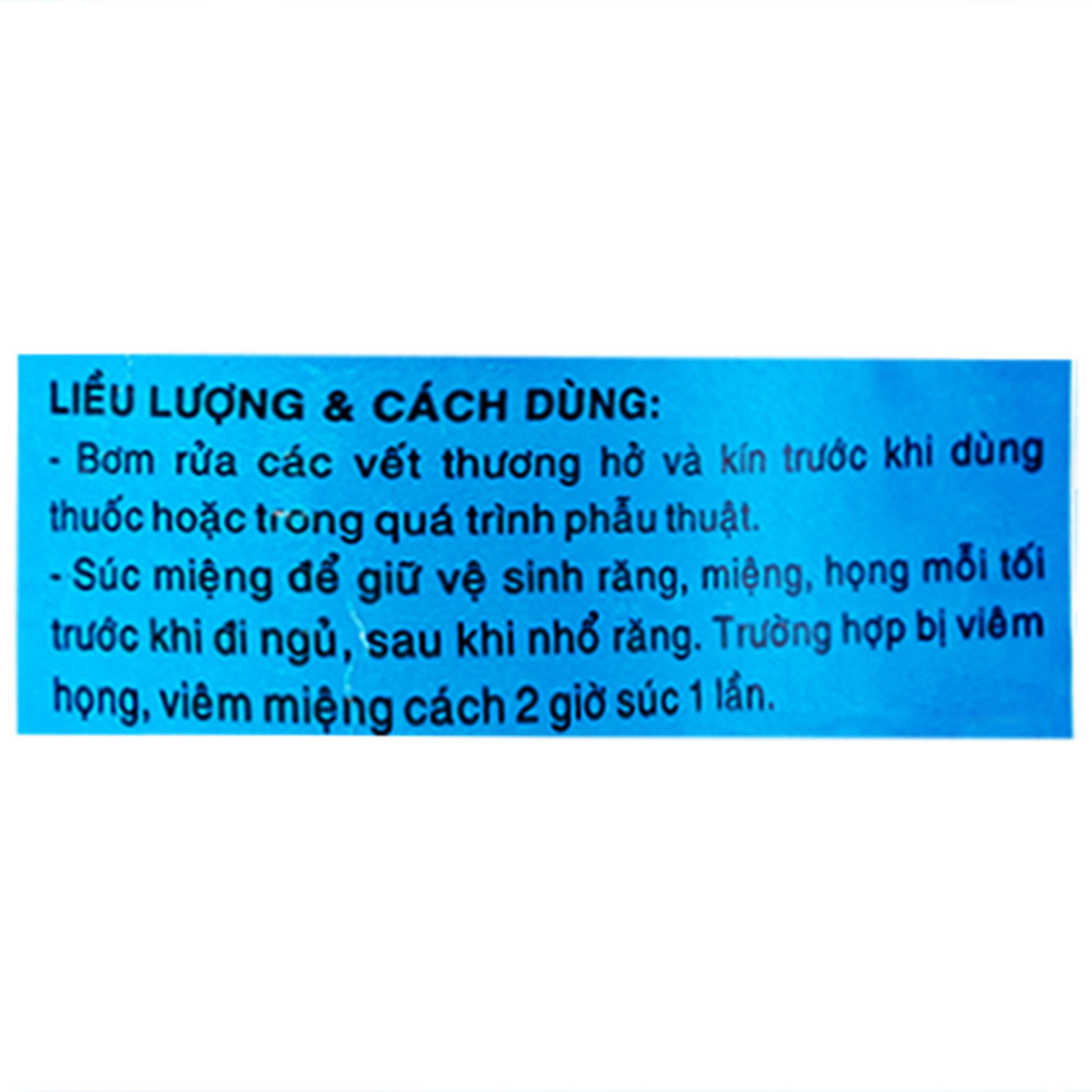 Dung dịch vô trùng Natri Clorid 0,9% Dược 3-2 rửa vết thương hở và kín, súc miệng (500ml)