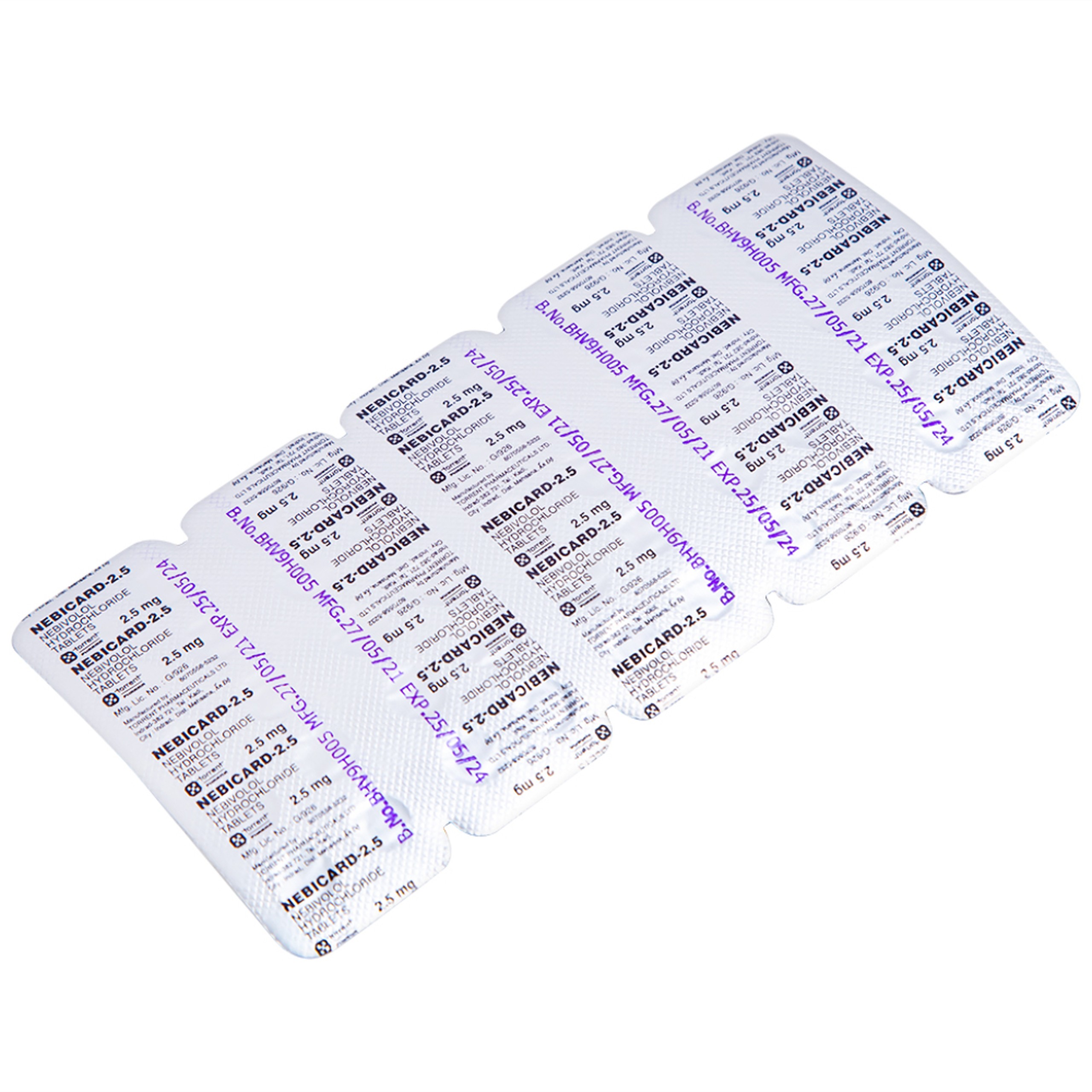 Viên nén Nebicard 2.5 Torrent điều trị tăng huyết áp (5 vỉ x 10 viên)