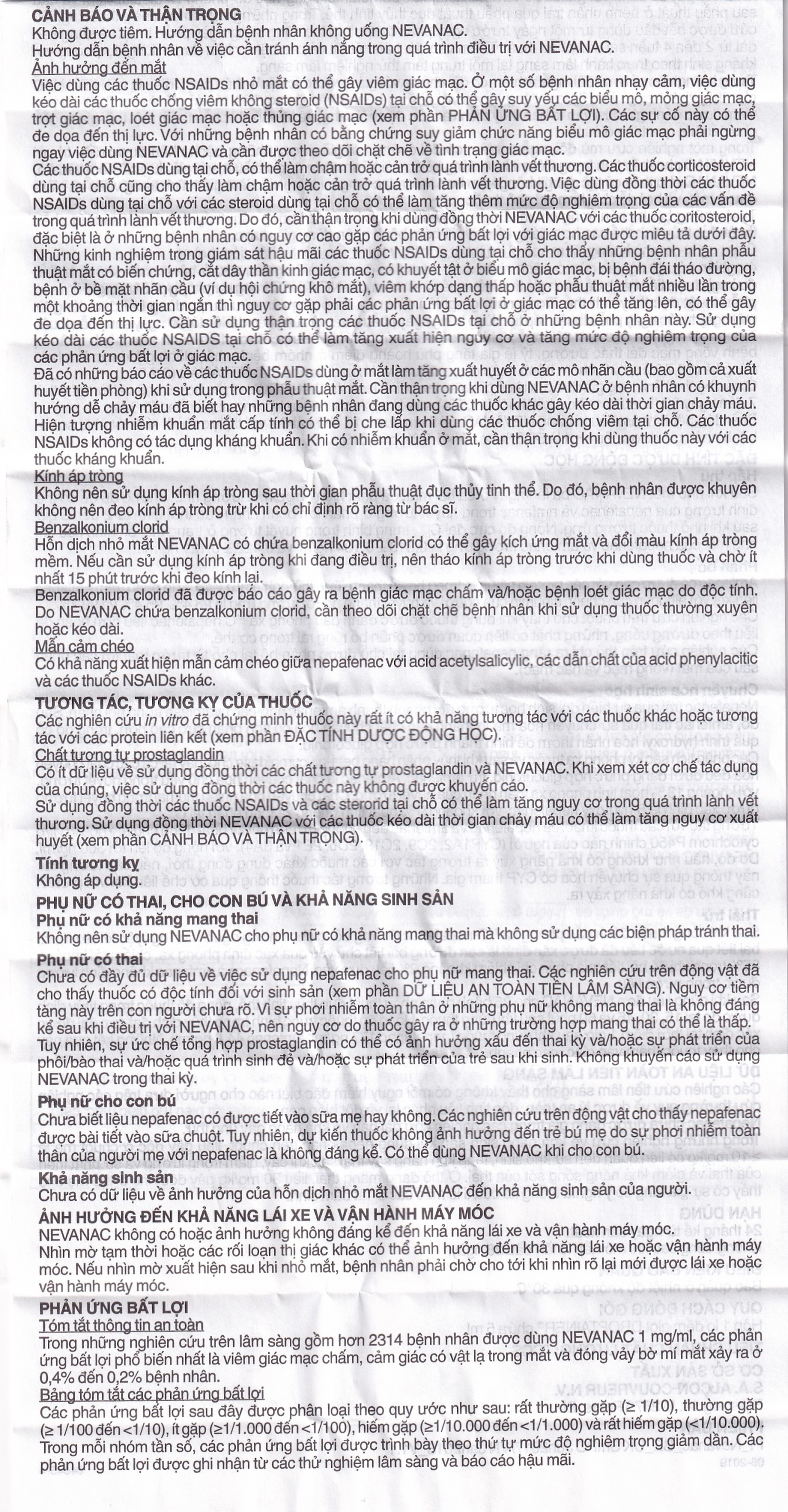 Thuốc nhỏ mắt Nevanac Alcon điều trị viêm, đau sau phẫu thuật đục thủy tinh thể (5ml)