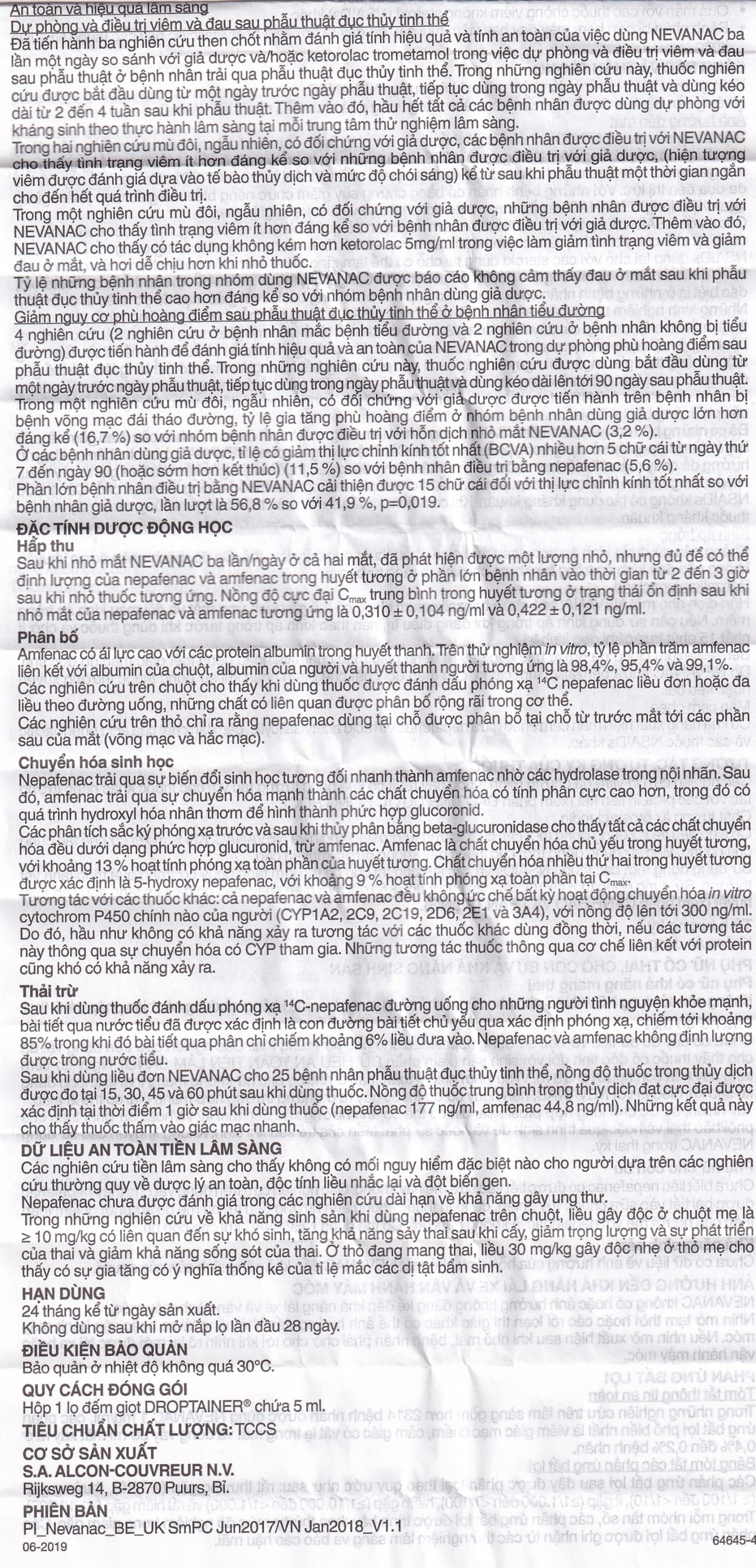 Thuốc nhỏ mắt Nevanac Alcon điều trị viêm, đau sau phẫu thuật đục thủy tinh thể (5ml)