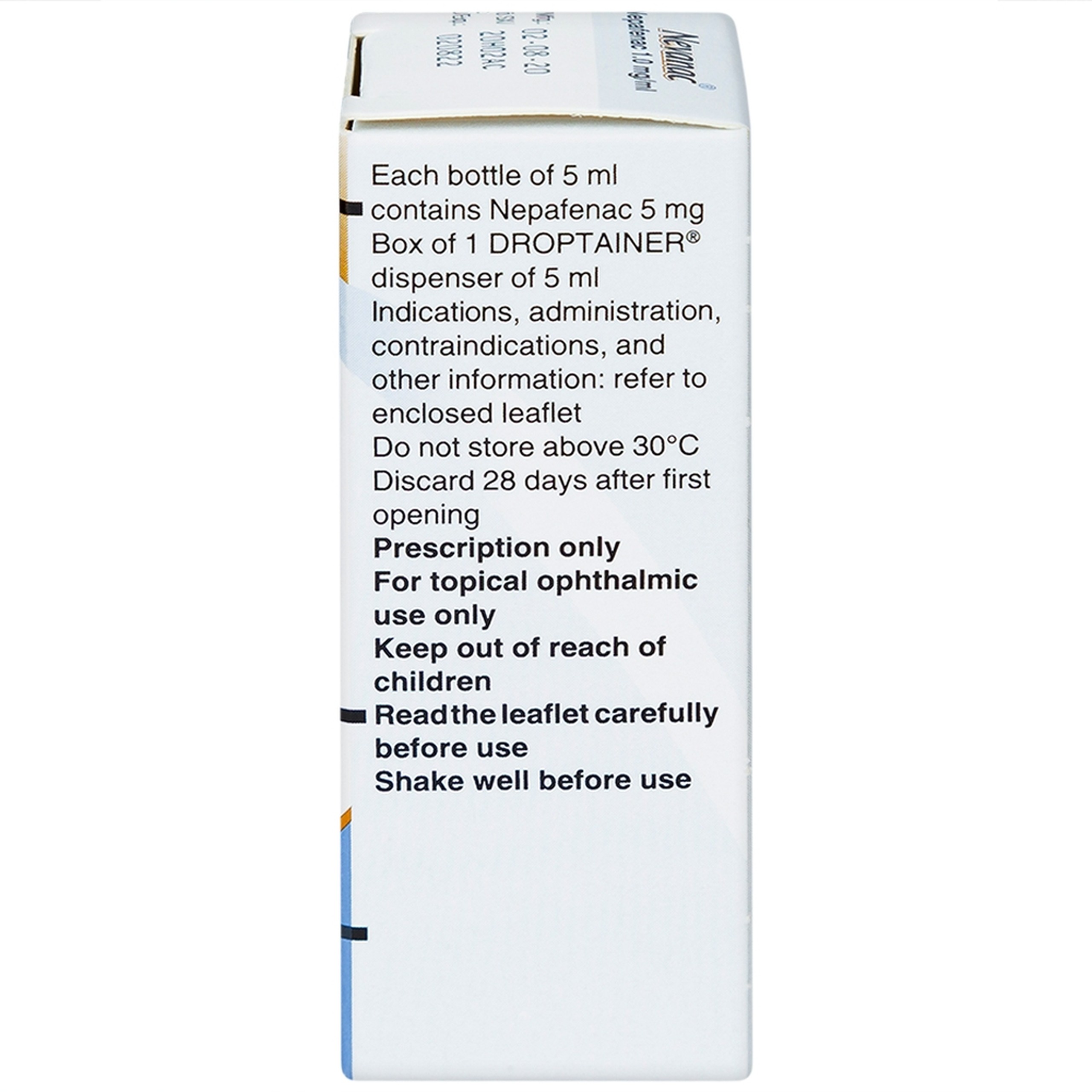 Thuốc nhỏ mắt Nevanac Alcon điều trị viêm, đau sau phẫu thuật đục thủy tinh thể (5ml)