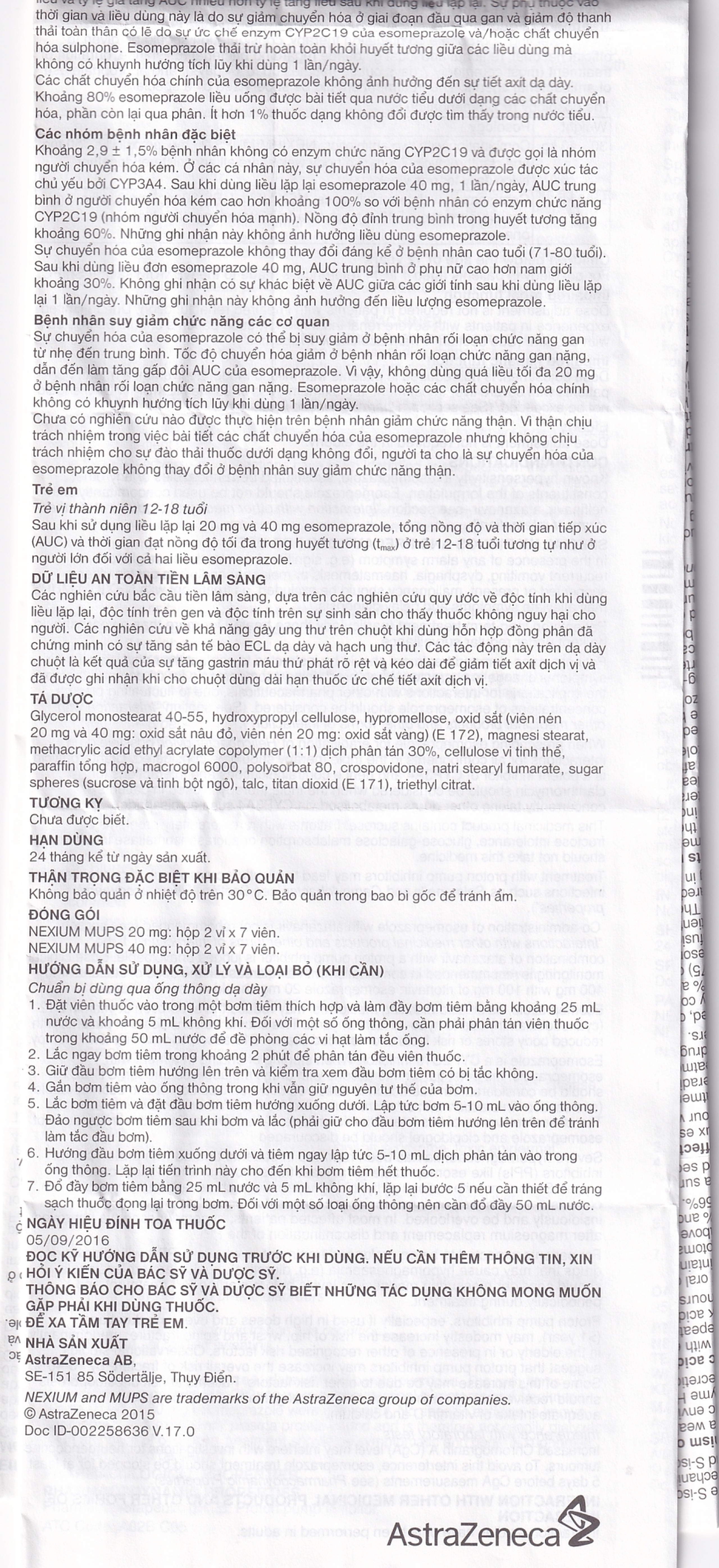 Viên nén Nexium Mups 20mg AstraZeneca điều trị trào ngược dạ dày - thực quản, loét dạ dày (2 vỉ x 7 viên)