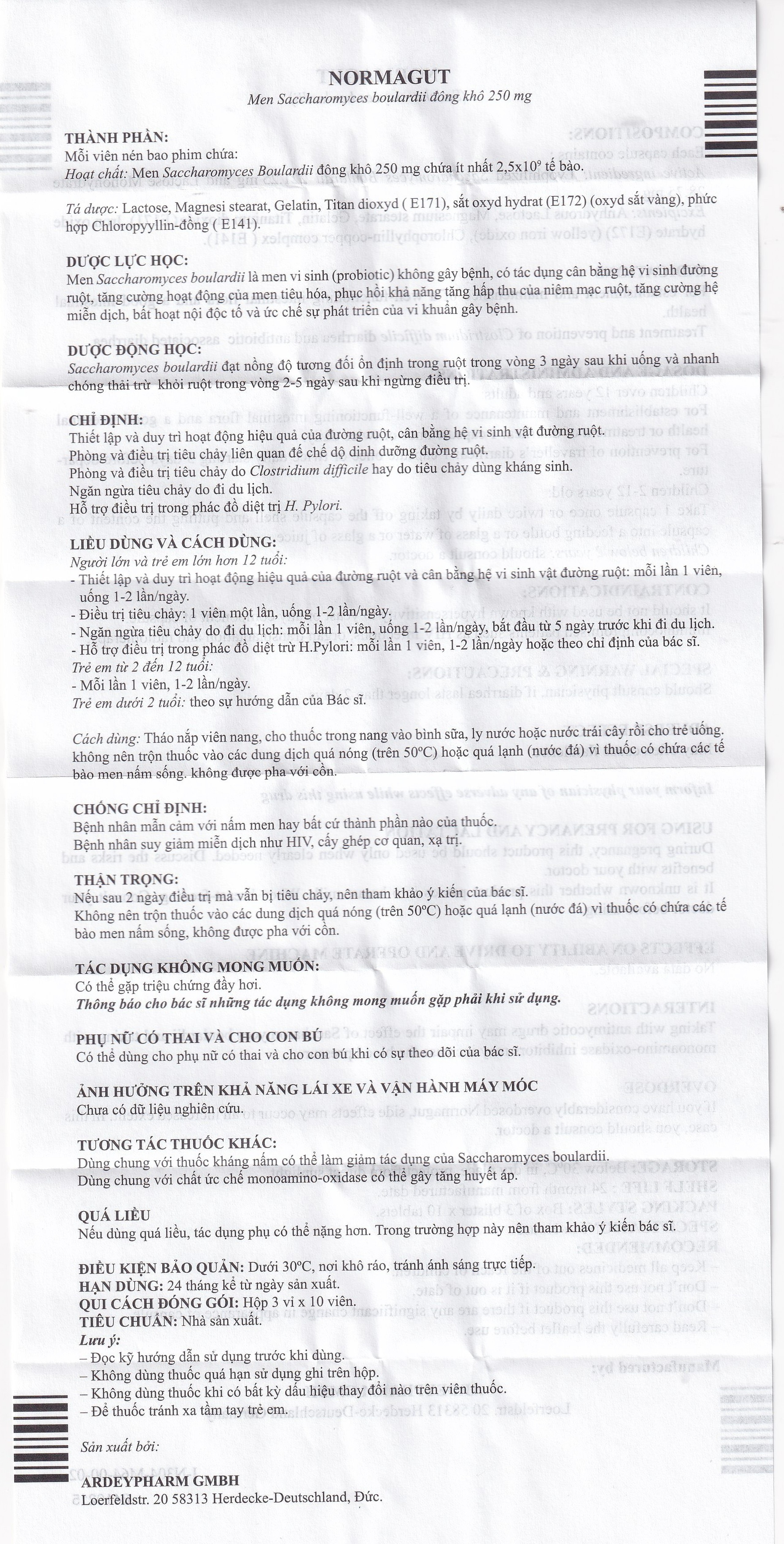 Thuốc Normagut MEGA We care cân bằng hệ vi sinh đường ruột (3 vỉ x 10 viên)