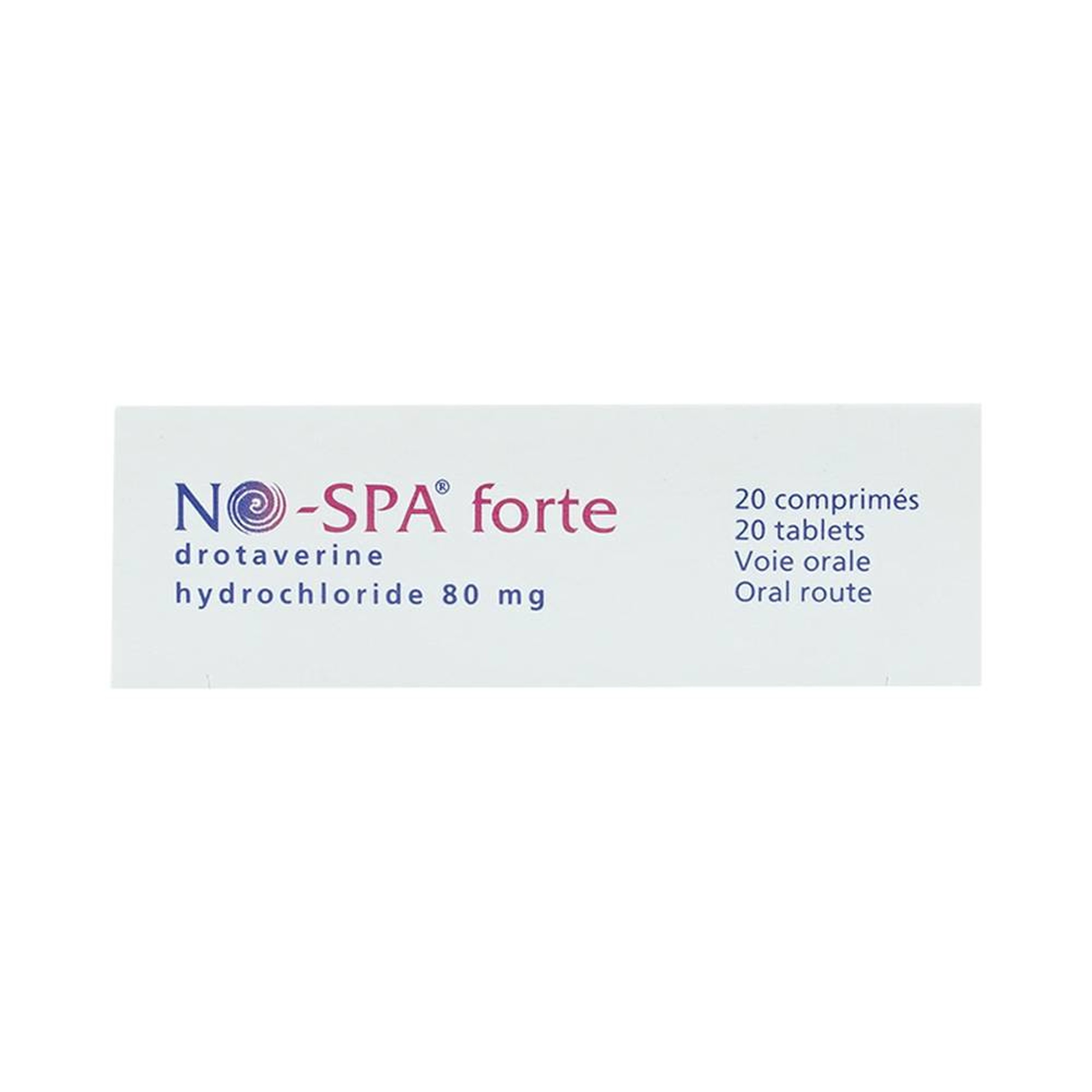 Thuốc No-Spa Forte 80mg Sanofi điều trị co thắt cơ trơn, sỏi túi mật, sỏi ống mật (2 vỉ x 10 viên)