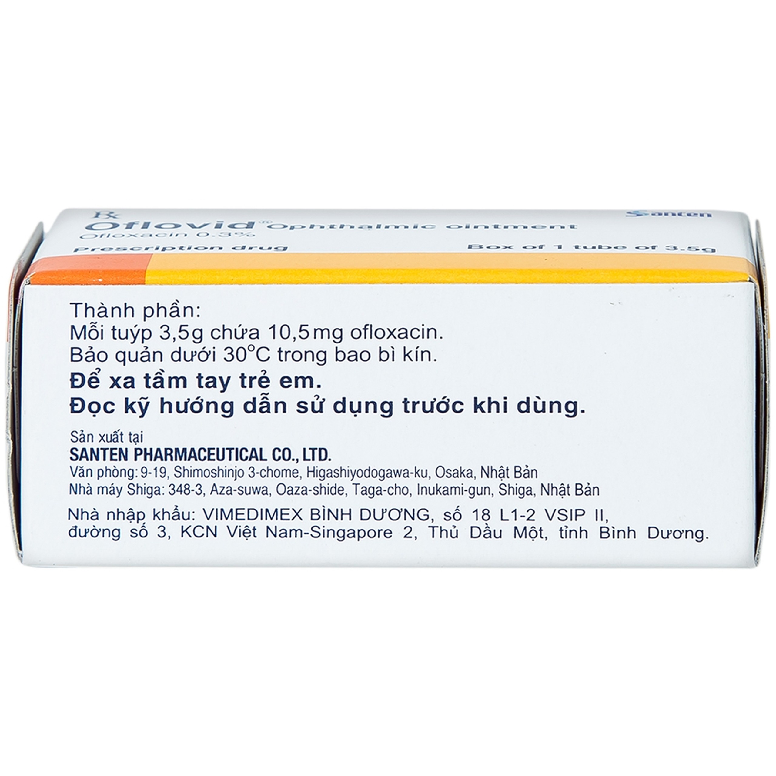 Thuốc mỡ tra mắt Oflovid Ophthalmic ointment Santen điều trị viêm bờ mi, viêm túi lệ, lẹo (3.5g)