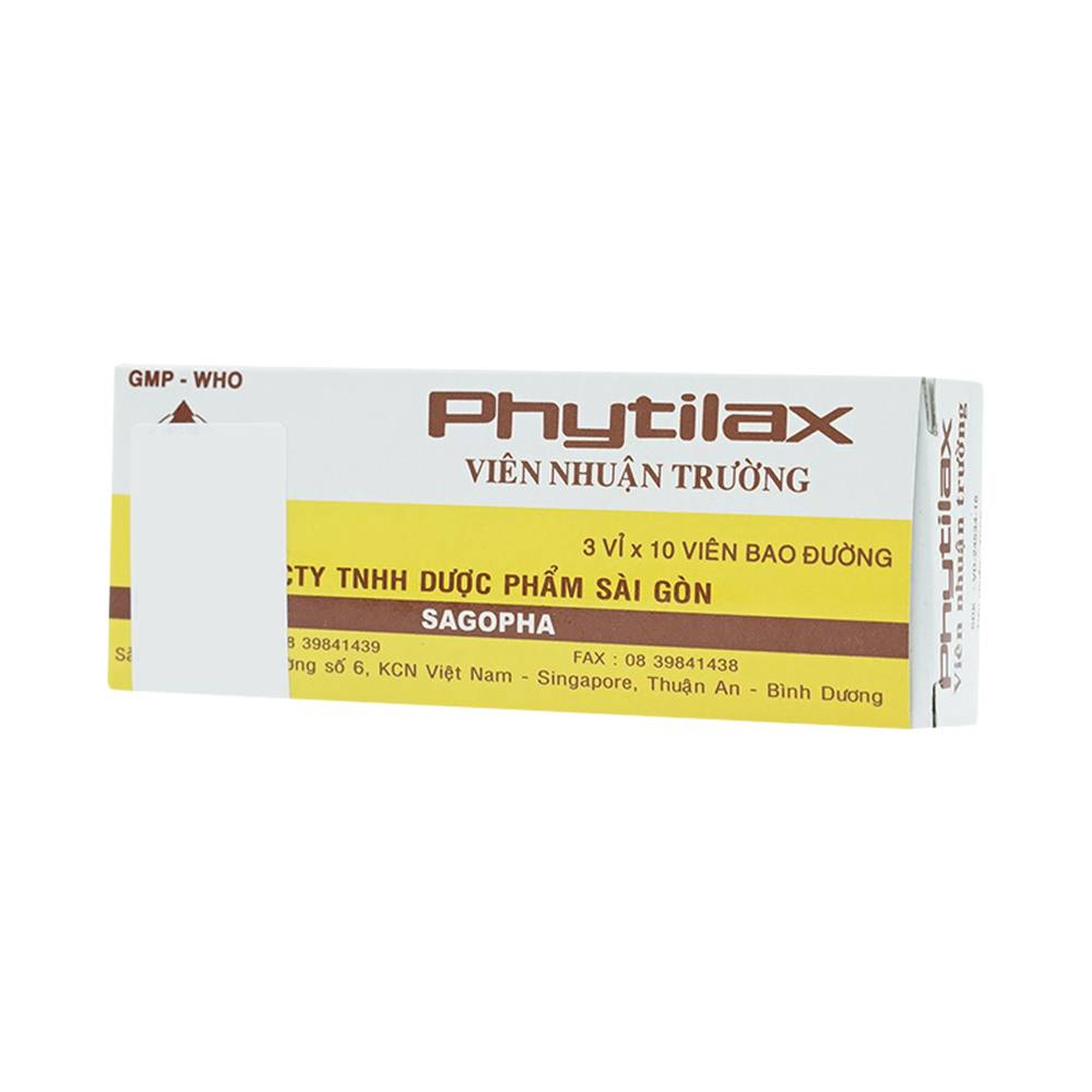 Viên nhuận trường Phytilax Sagopha thông mật, điều trị táo bón (3 vỉ x 10 viên)