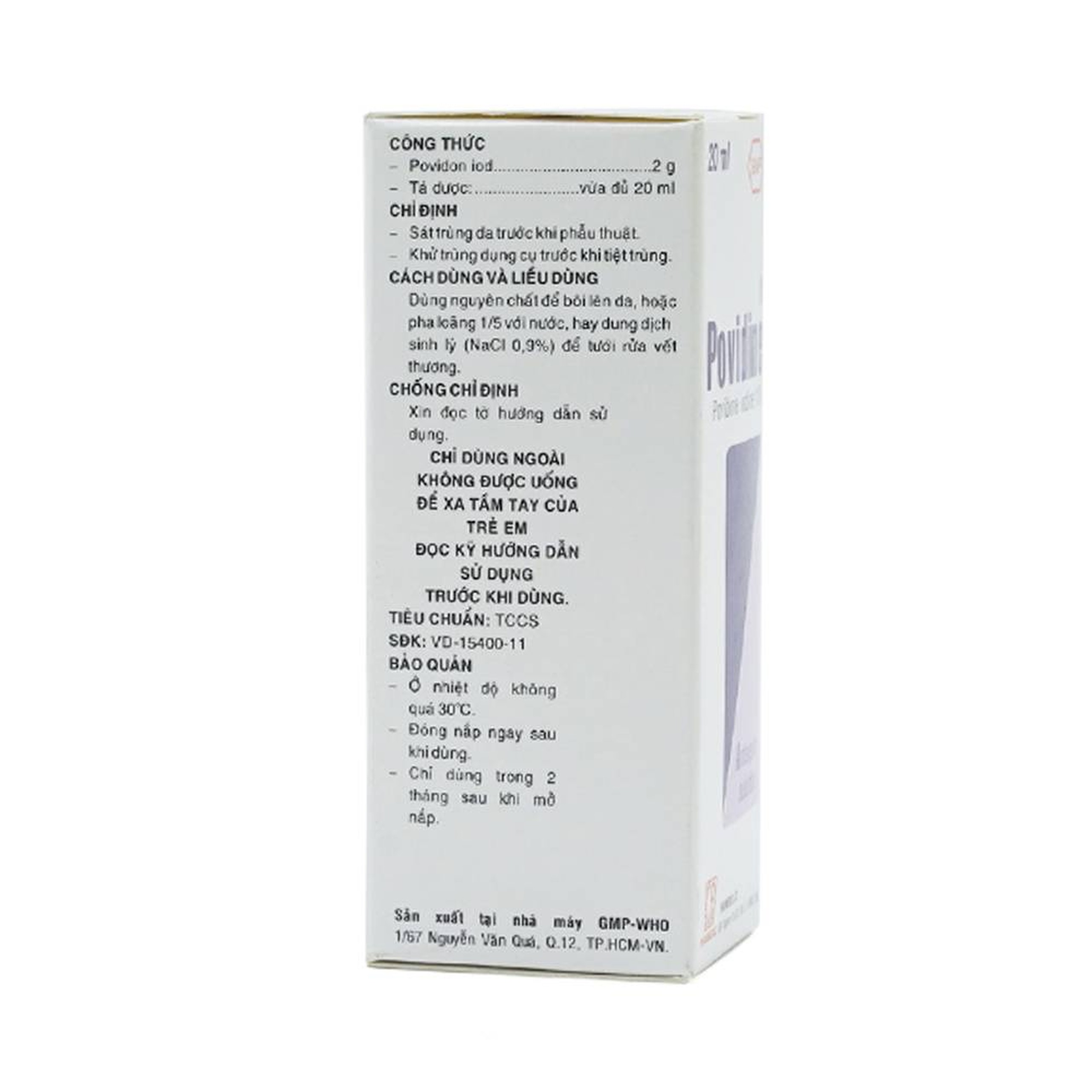 Dung dịch sát khuẩn Povidine 10% Pharmedic ngăn ngừa nhiễm khuẩn ở vết cắt, vết trầy (20ml)
