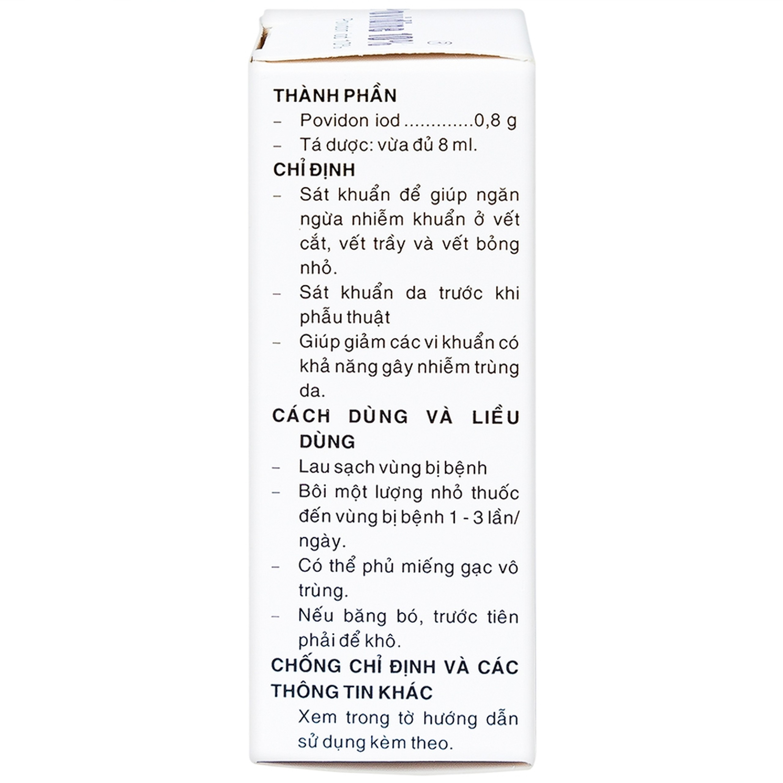 Dung dịch sát khuẩn Povidine 10% Pharmedic ngăn ngừa nhiễm khuẩn ở vết cắt, vết trầy (8ml)