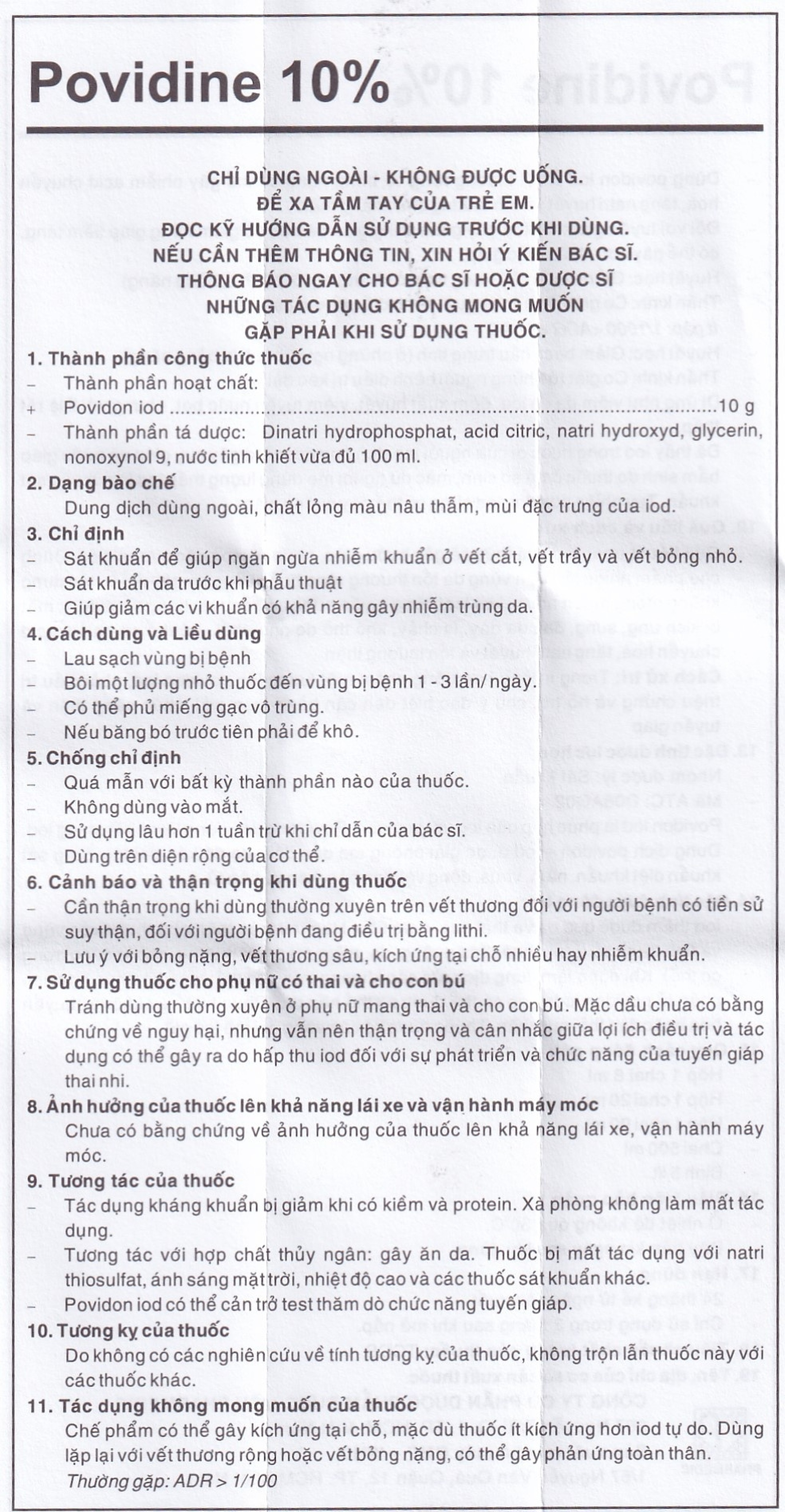 Dung dịch sát khuẩn Povidine 10% Pharmedic ngăn ngừa nhiễm khuẩn ở vết cắt, vết trầy (8ml)