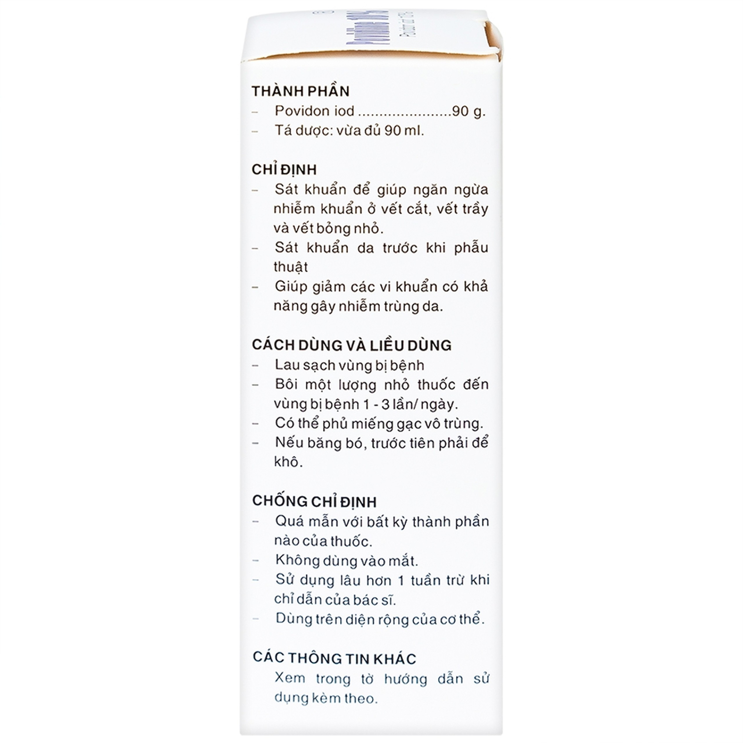 Dung dịch sát khuẩn Povidine 10% Pharmedic ngăn ngừa nhiễm khuẩn ở vết cắt, vết trầy (90ml)