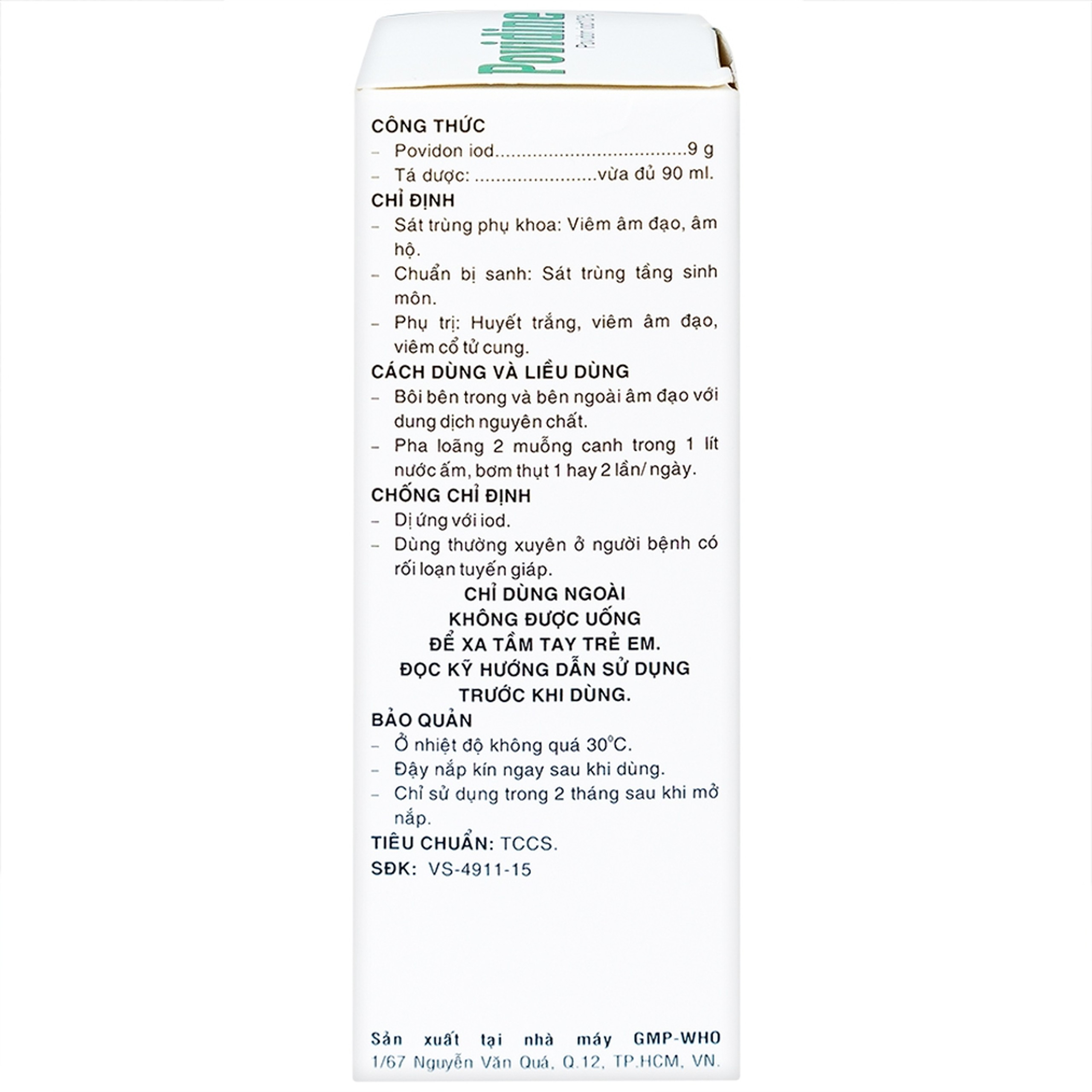 Dung dịch phụ khoa Povidine 10% Pharmedic sát trùng phụ khoa, viêm âm đạo, âm hộ (90ml)