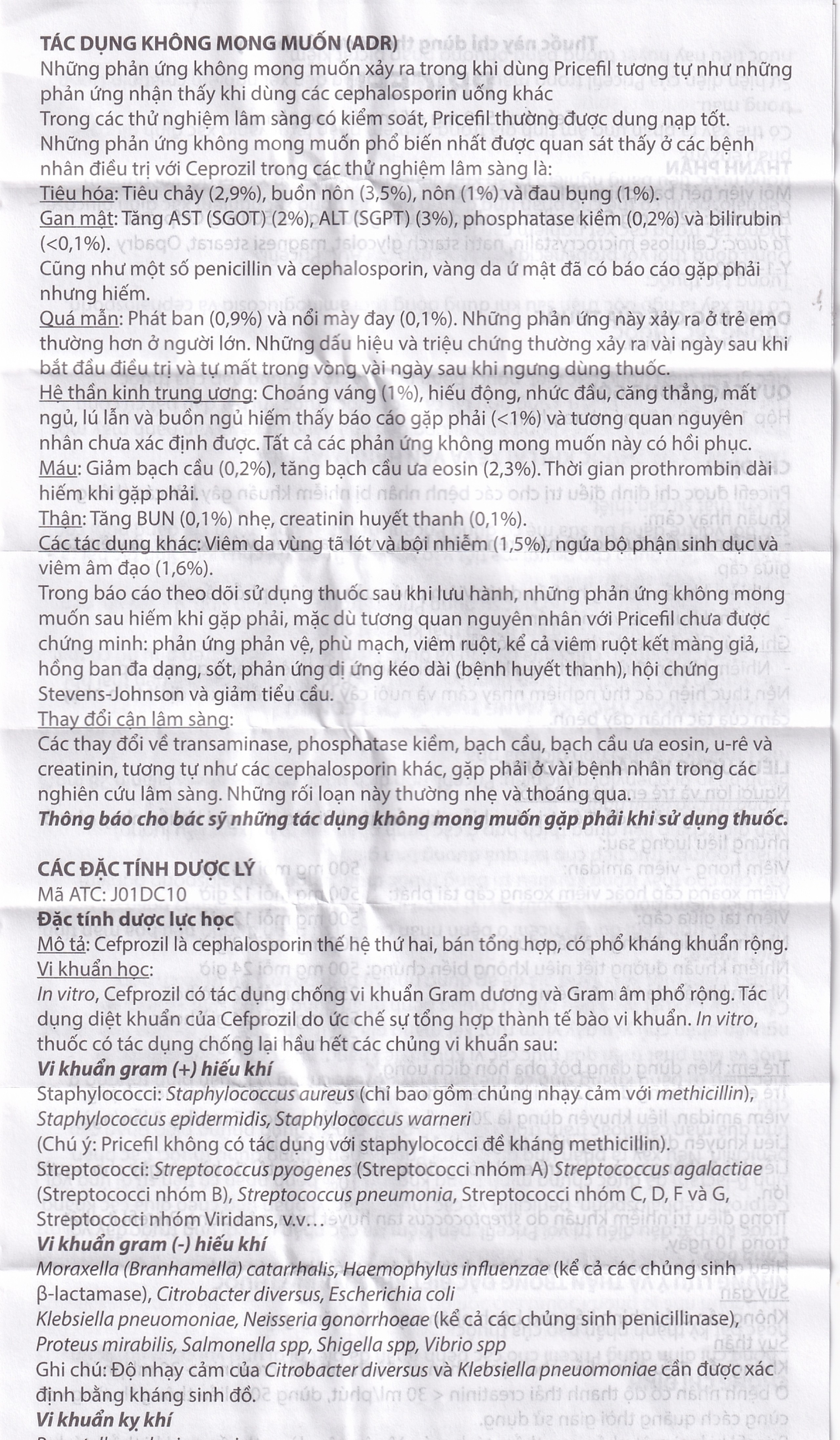 Thuốc Pricefil 500mg Vianex điều trị nhiễm khuẩn đường hô hấp (1 vỉ x 12 viên)