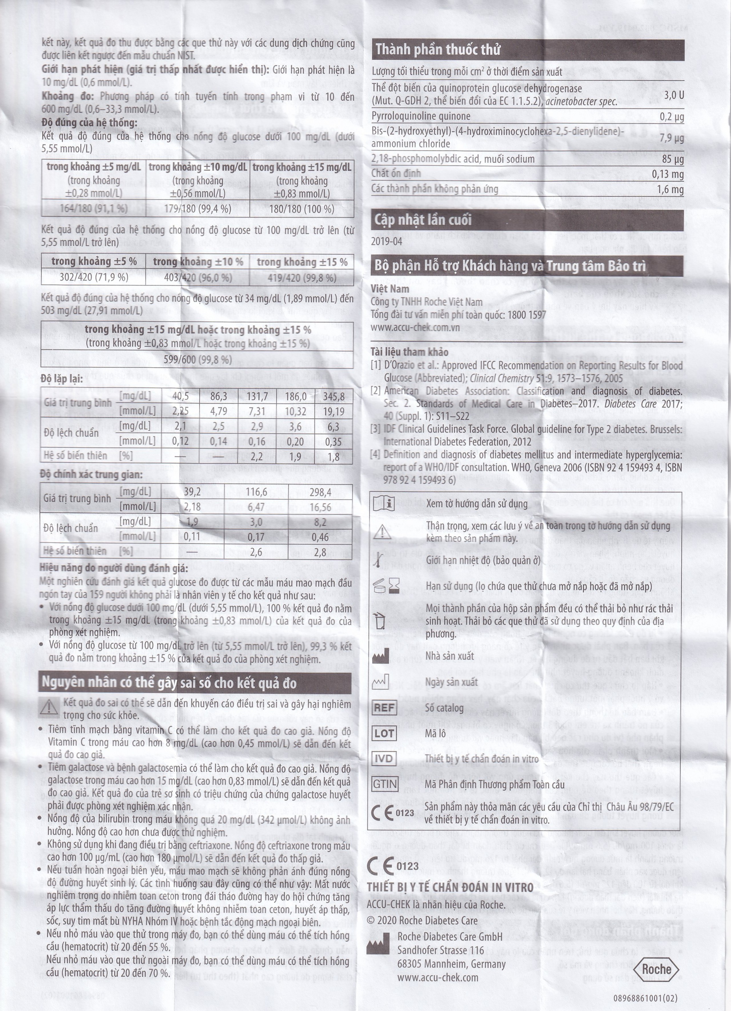 Que thử đường huyết Accu Chek Active (25 que)