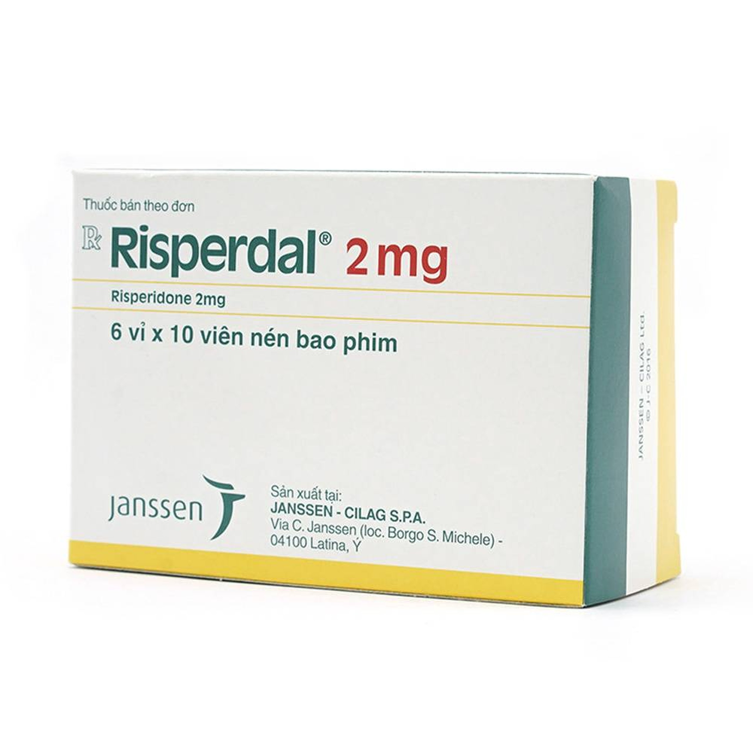 Thuốc Risperdal 2mg Janssen điều trị bệnh tâm thần phân liệt (6 vỉ x 10 viên)