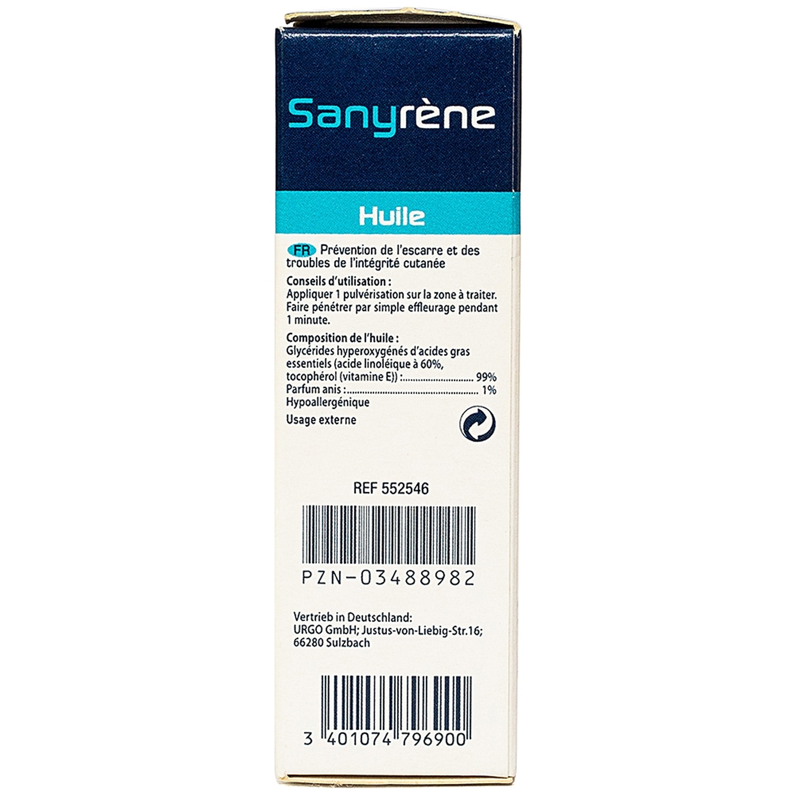 Xịt phủ vết thương Urgo Sanyrene 20ml giúp ngăn ngừa loét do tì đè