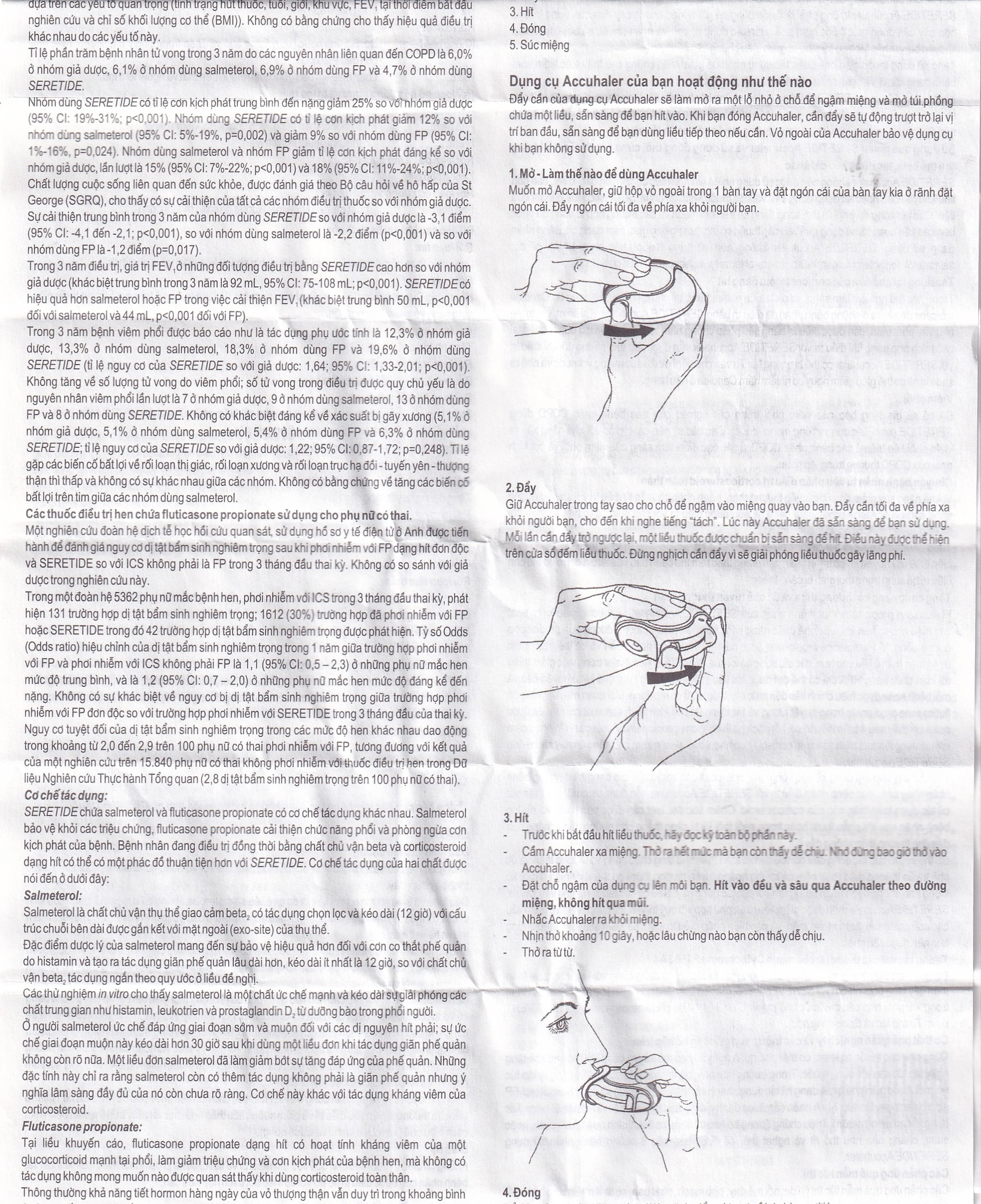 Bột hít phân liều Seretide Evohaler DC 50/250 Gsk điều trị hen phế quản, tắc nghẽn phổi mạn tính (60 liều)