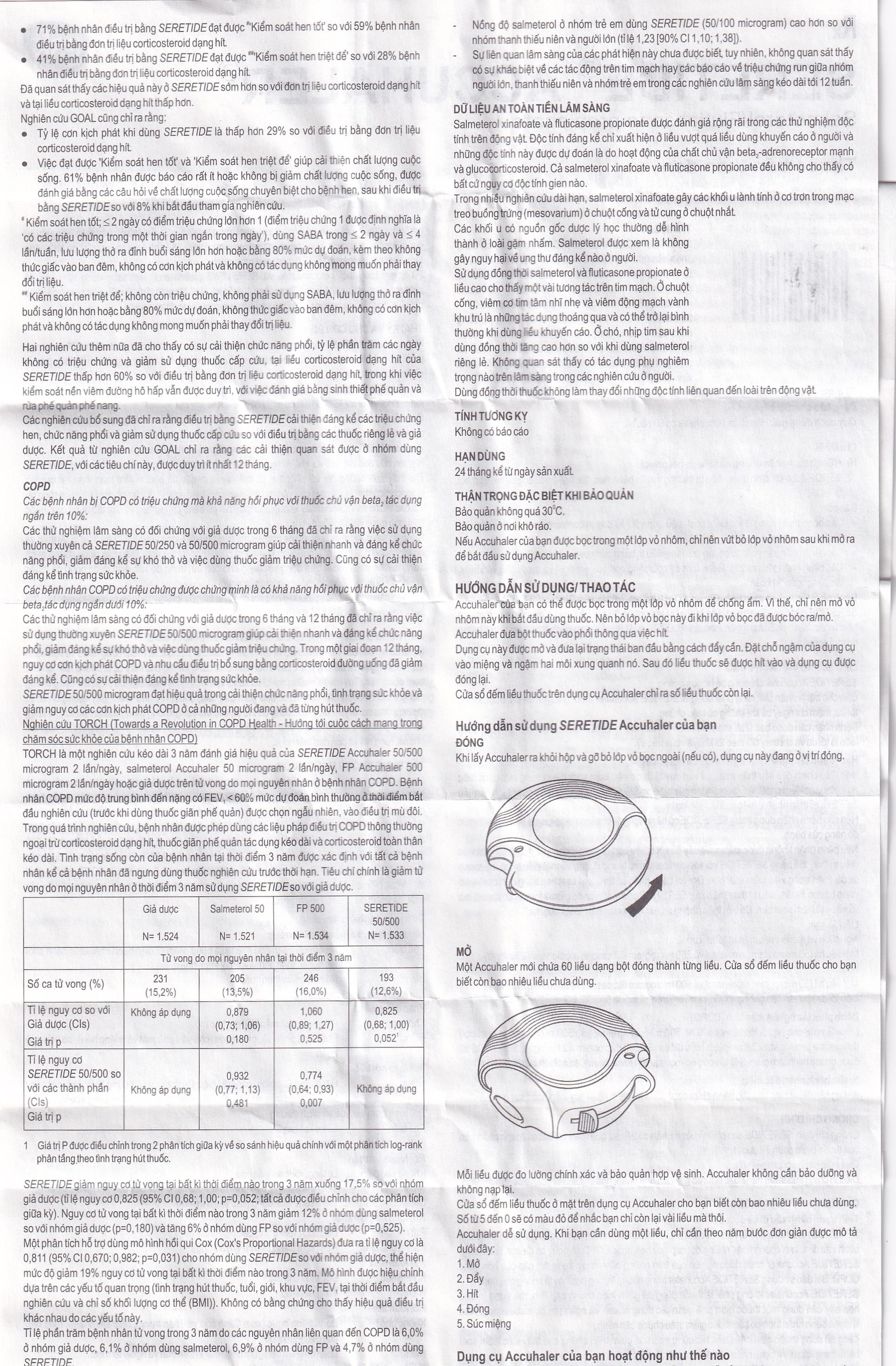 Bột hít phân liều Seretide Evohaler DC 50/250 Gsk điều trị hen phế quản, tắc nghẽn phổi mạn tính (60 liều)