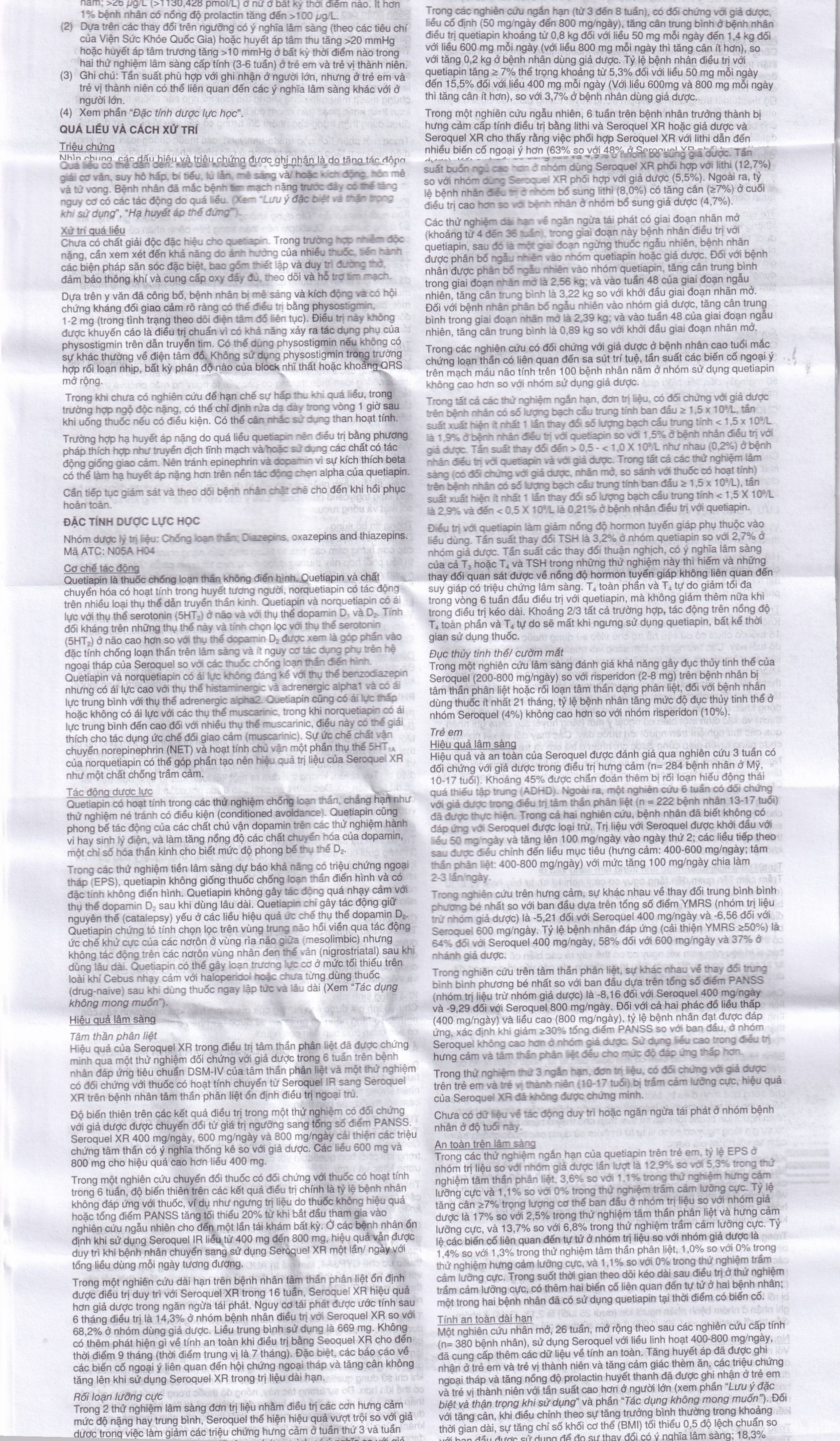 Thuốc Seroquel XR 300mg AstraZeneca điều trị tâm thần phân liệt (3 vỉ x 10 viên)