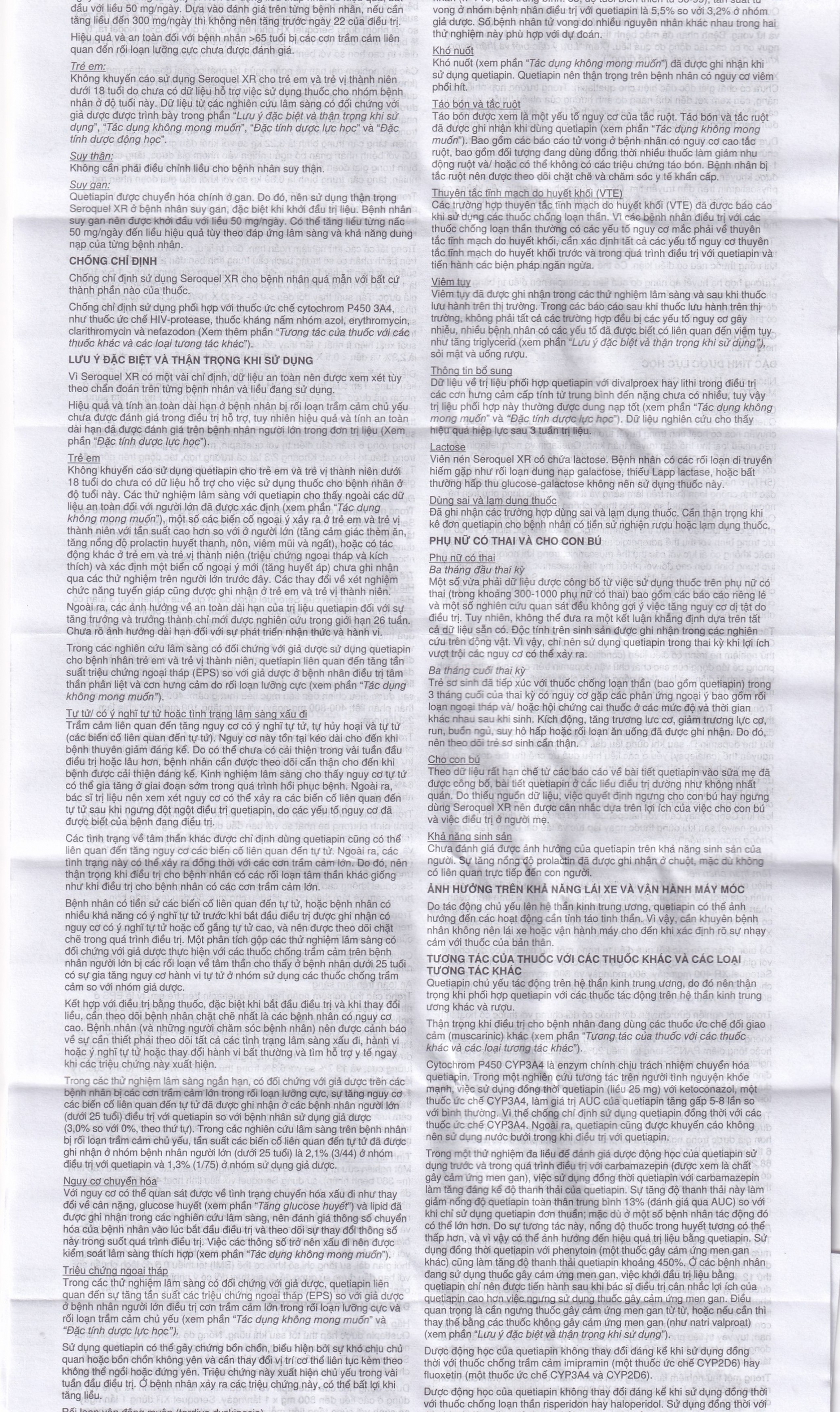 Thuốc Seroquel XR 300mg AstraZeneca điều trị tâm thần phân liệt (3 vỉ x 10 viên)