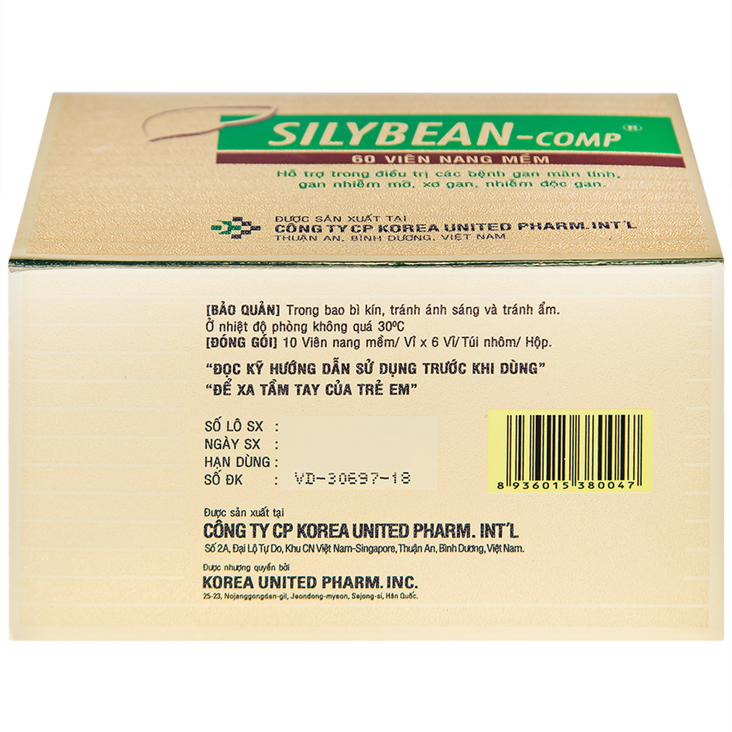Thuốc Silybean-Comp United hỗ trợ điều trị bệnh gan mãn tính, gan nhiễm mỡ (6 vỉ x 10 viên)