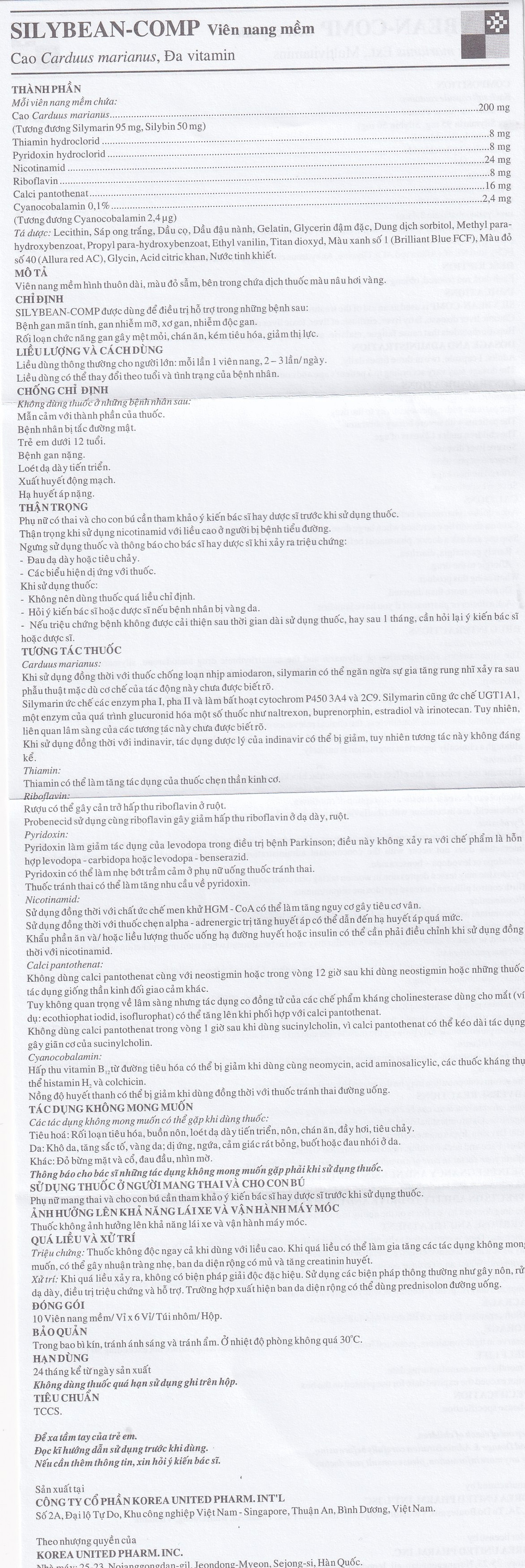 Thuốc Silybean-Comp United hỗ trợ điều trị bệnh gan mãn tính, gan nhiễm mỡ (6 vỉ x 10 viên)