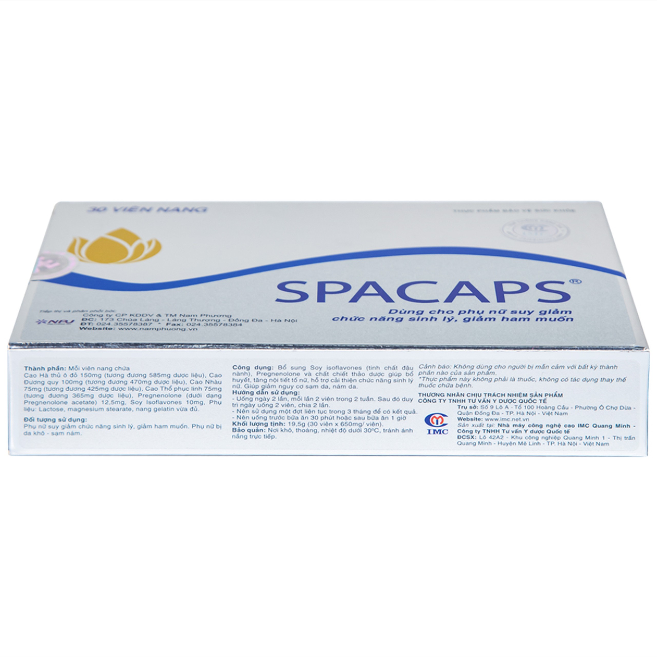 Viên uống Spacaps IMC giúp bổ huyết, tăng nội tiết tố nữ (3 vỉ x 10 viên)