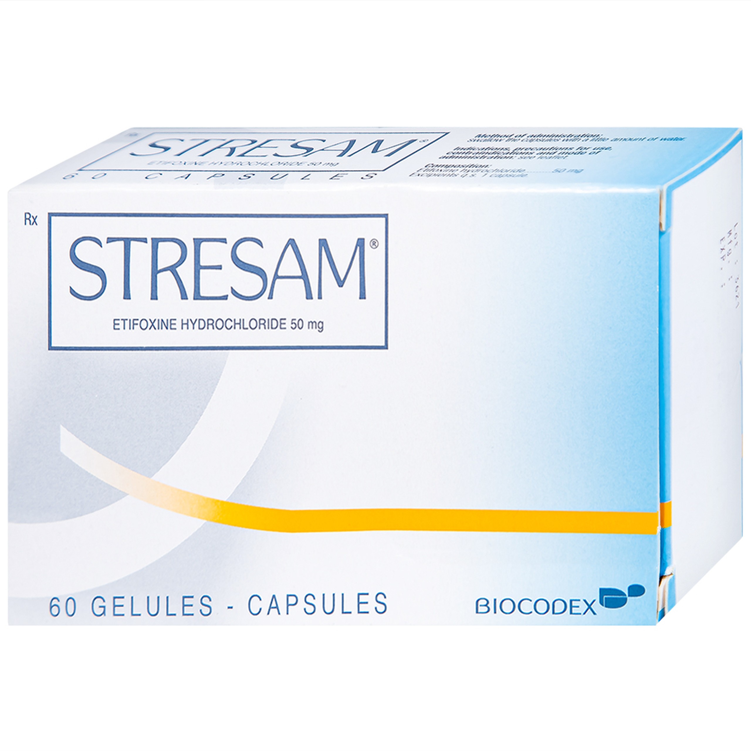Thuốc Stresam Biocodex điều trị các biểu hiện dạng tâm thể của lo âu (3 vỉ x 20 viên)