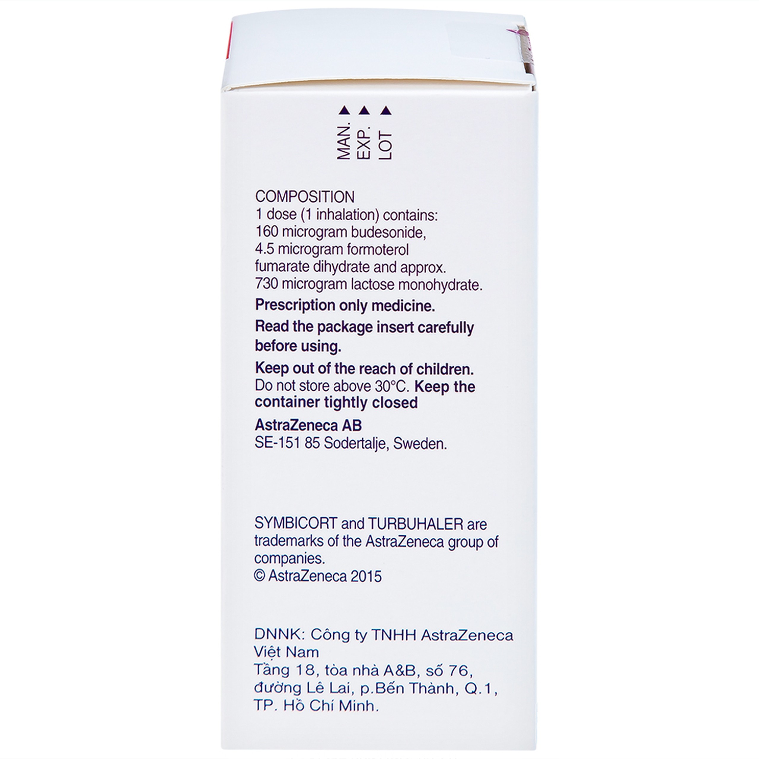 Thuốc bột để hít Symbicort AstraZeneca điều trị hen suyễn (60 liều)