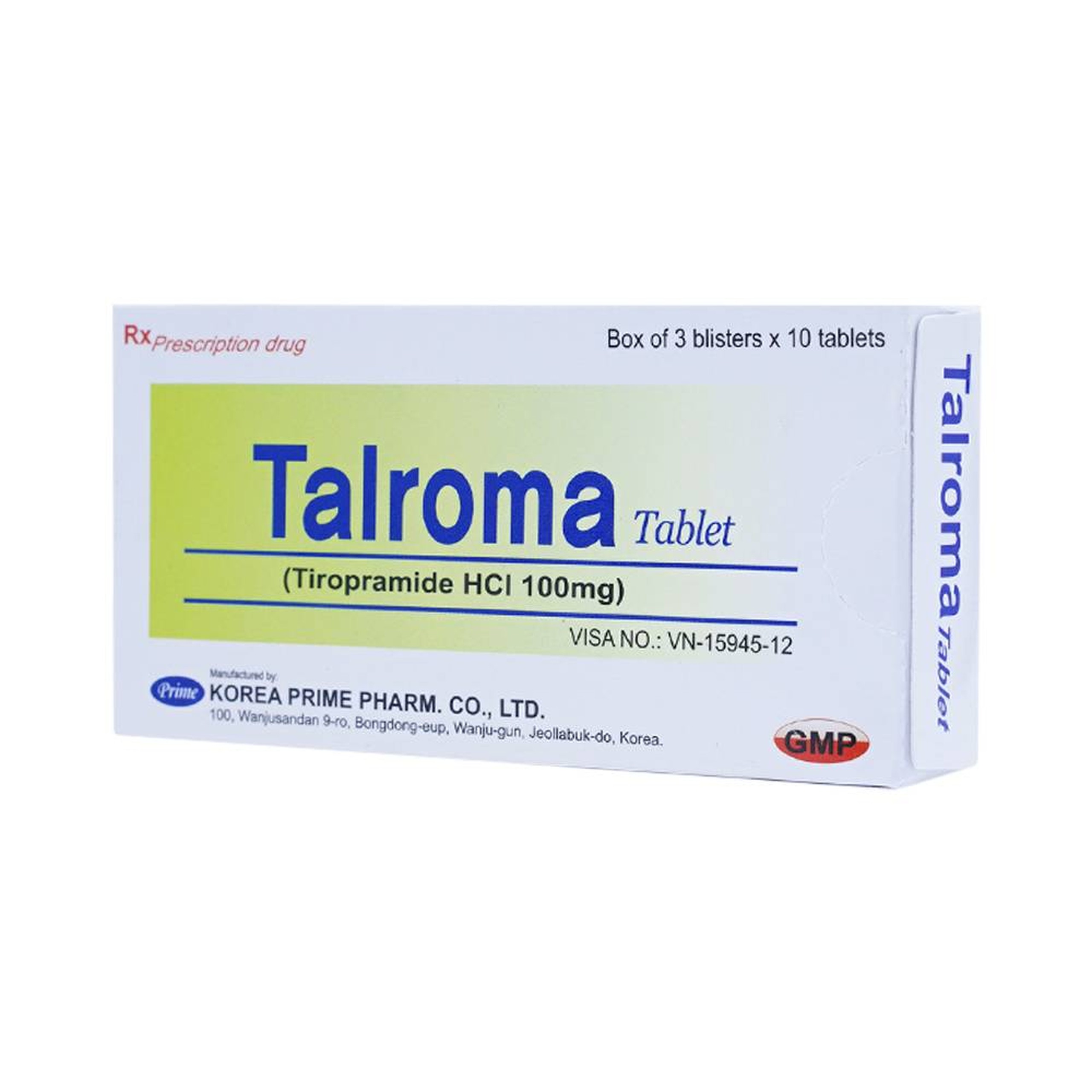 Thuốc Talroma Korea Prime Pharma giảm đau do co thắt tiêu hóa (3 vỉ x 10 viên)